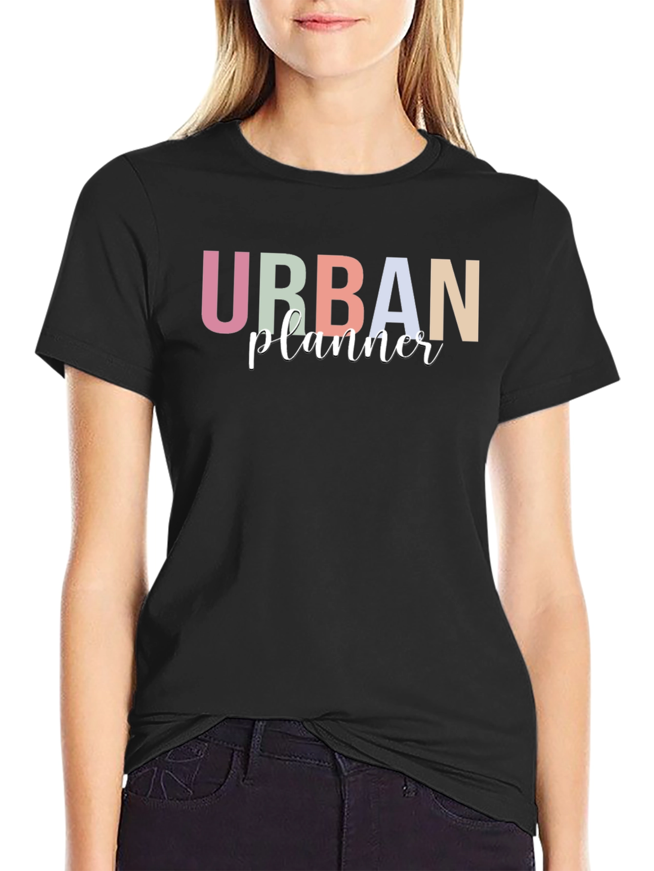 Black Urban Planner T-Shirt - Stylish Career Apparel view 2