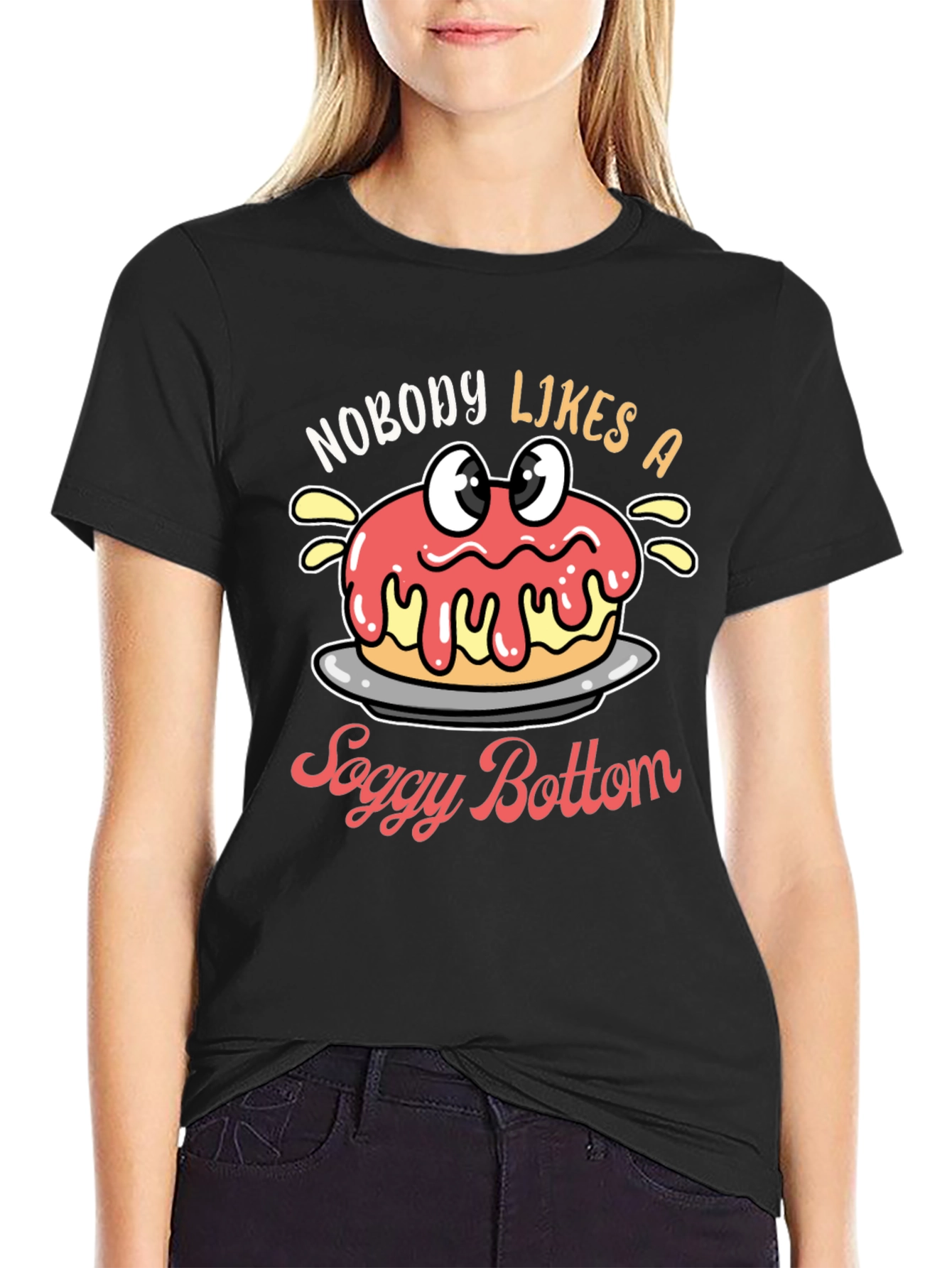 Black Soggy Bottom Funny T-Shirt view 2