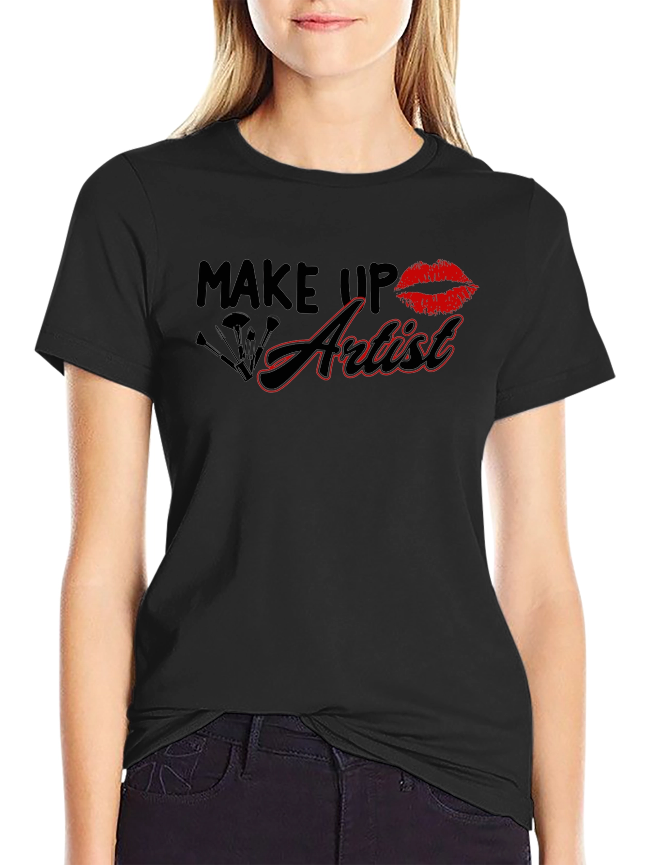 Black Make Up Artist T-Shirt - Stylish & Comfortable Tee view 2