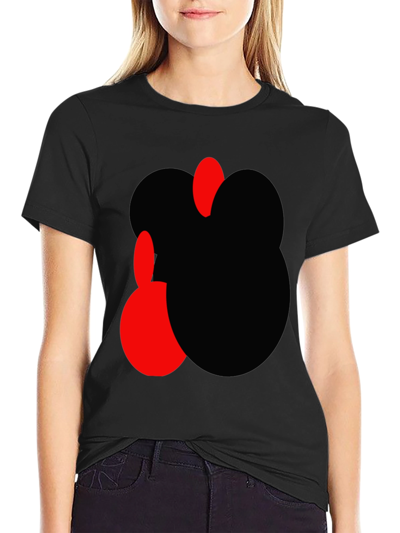 Black Abstract Graphic Men's Black T-Shirt view 2