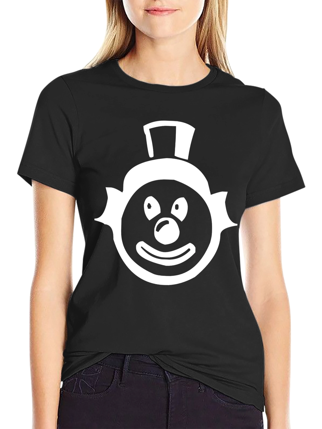 Black Clown Face Graphic Tee - Mens Black T-Shirt view 2