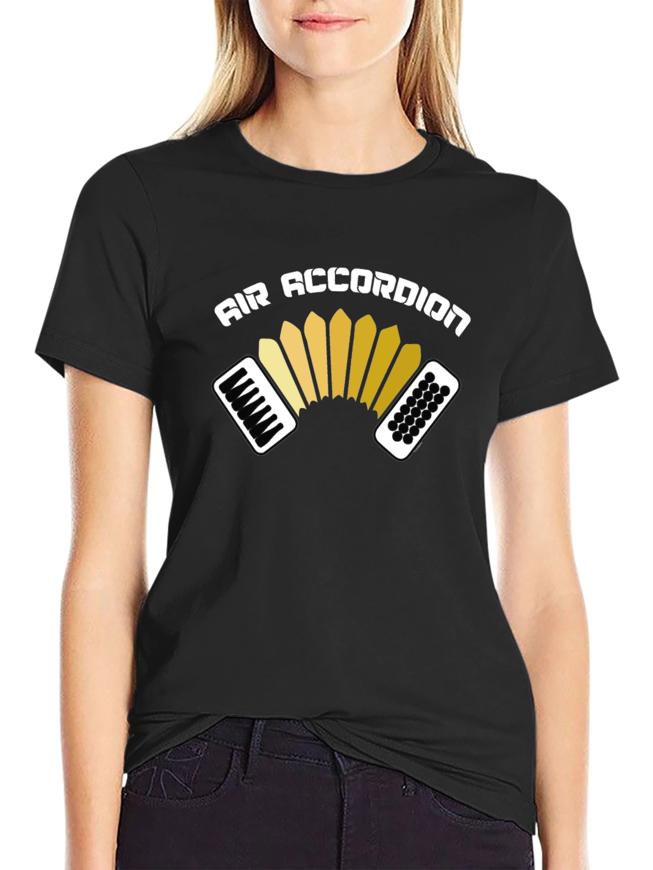 Black Air Accordion T-Shirt - Music Lover Tee view 2