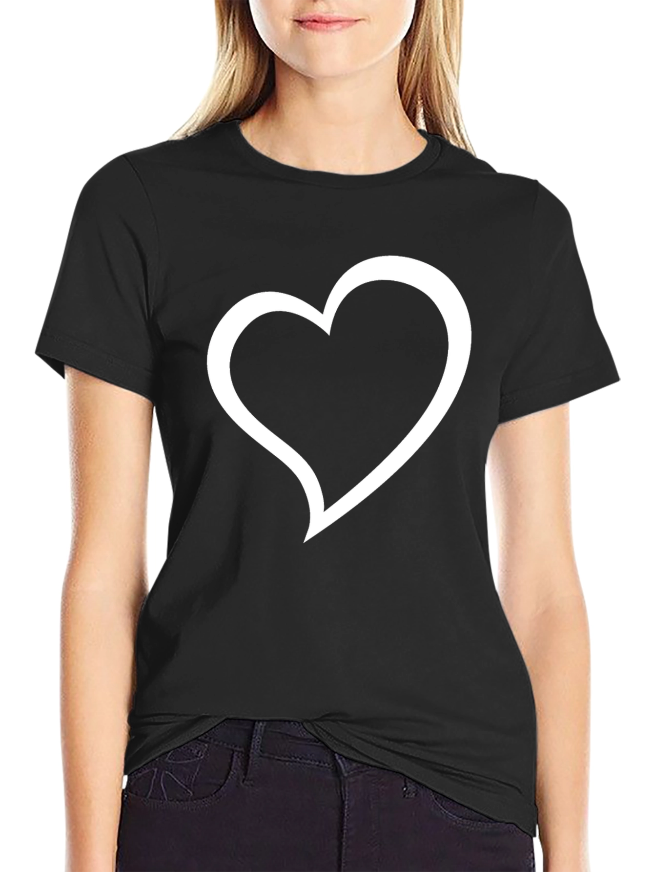 Black Heart Graphic Black T-Shirt | Casual Style view 2