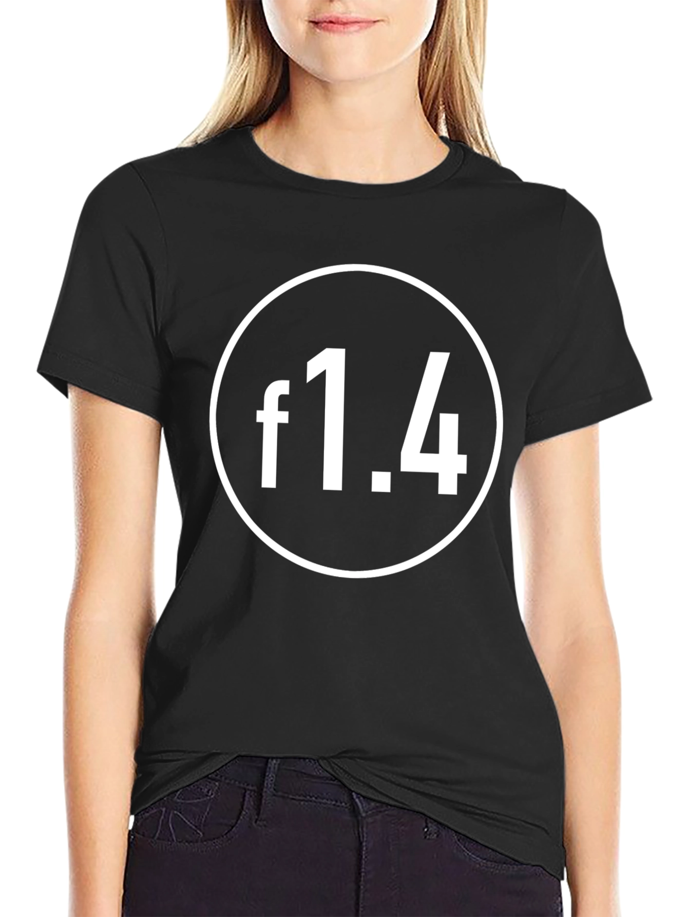 Black f1.4 Aperture Black T-Shirt - Photography Enthusiast Tee view 2