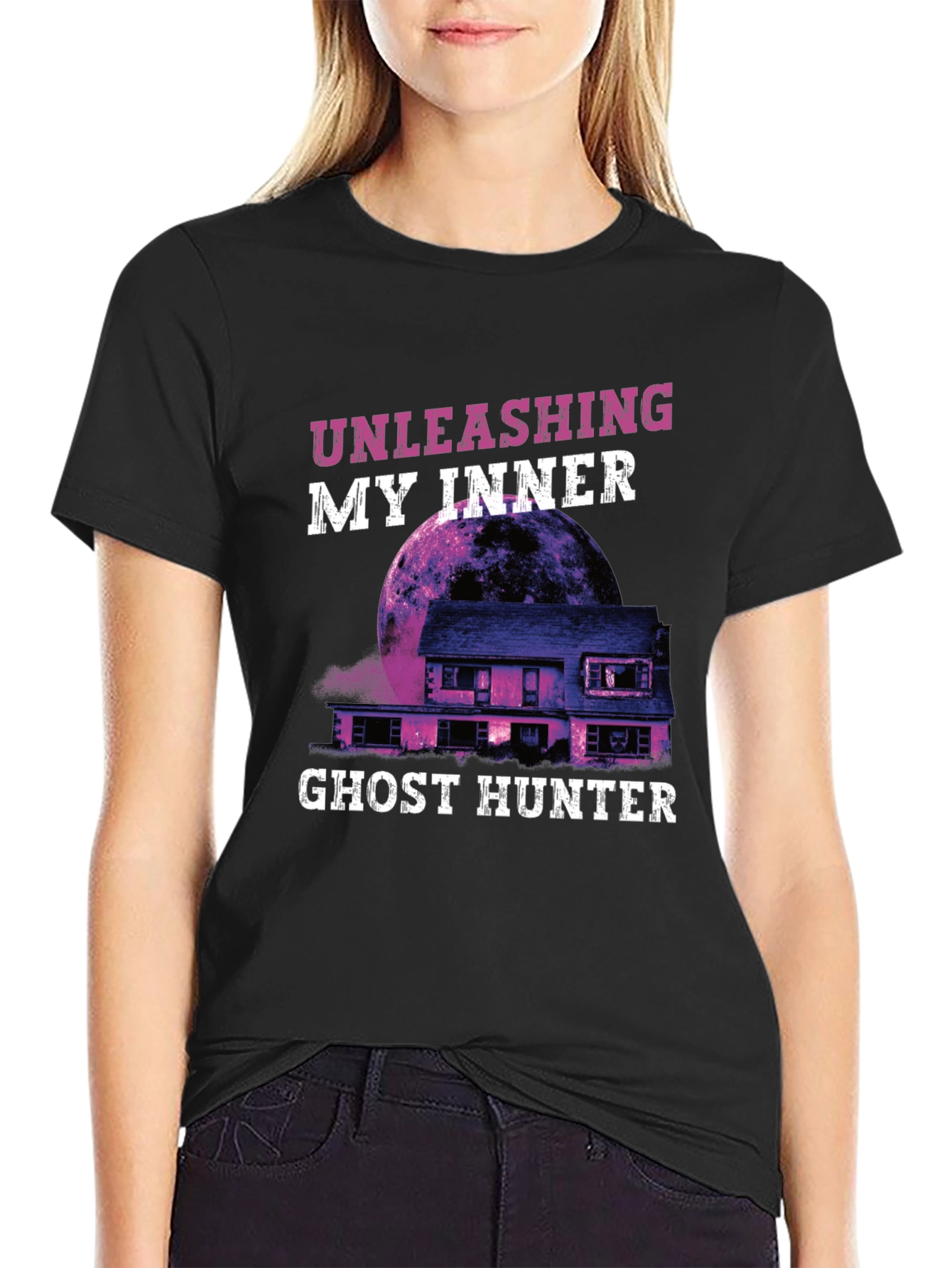 Black Ghost Hunter Graphic Tee view 2