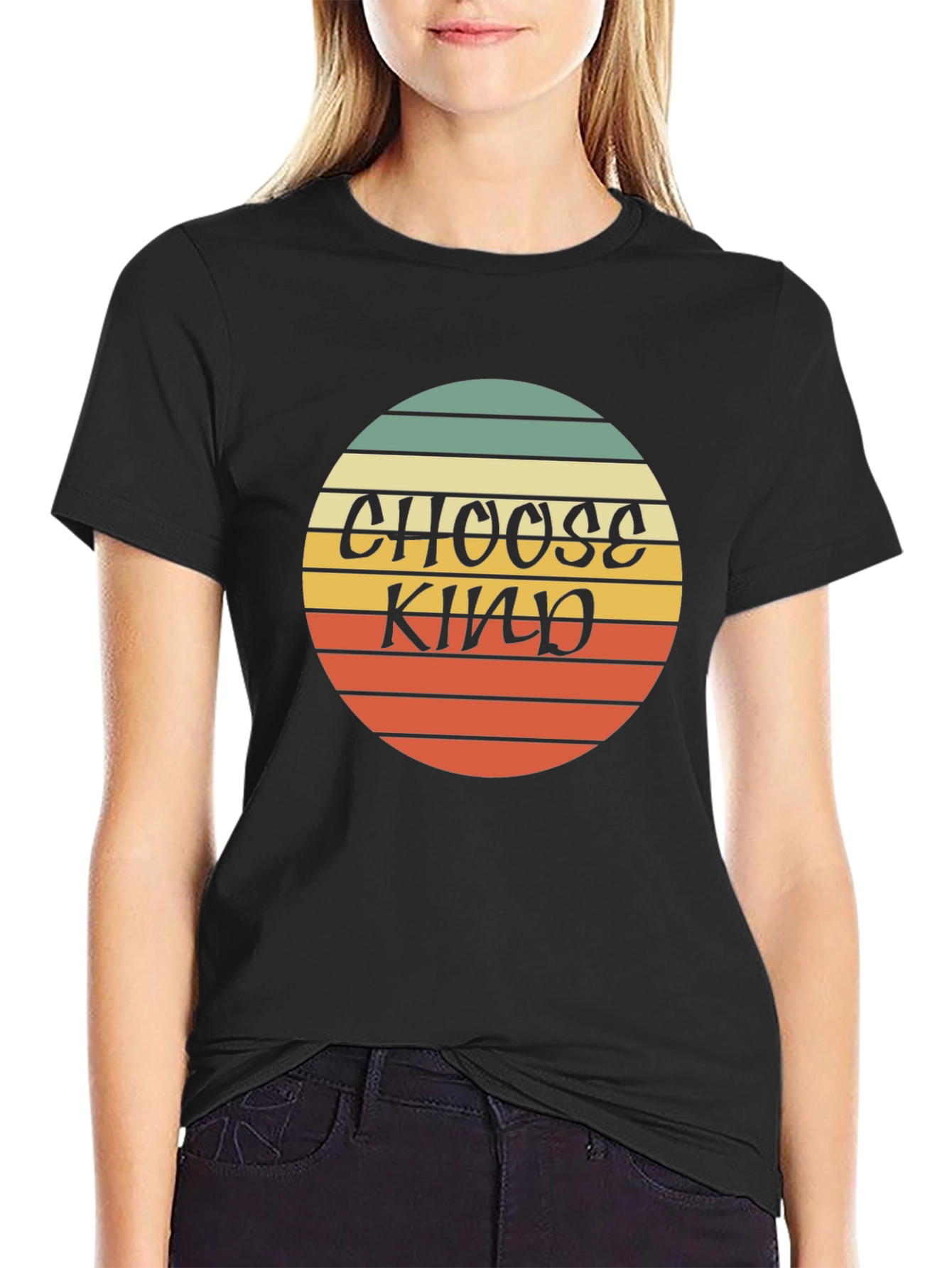 Black Choose Kind Retro Graphic Tee view 2