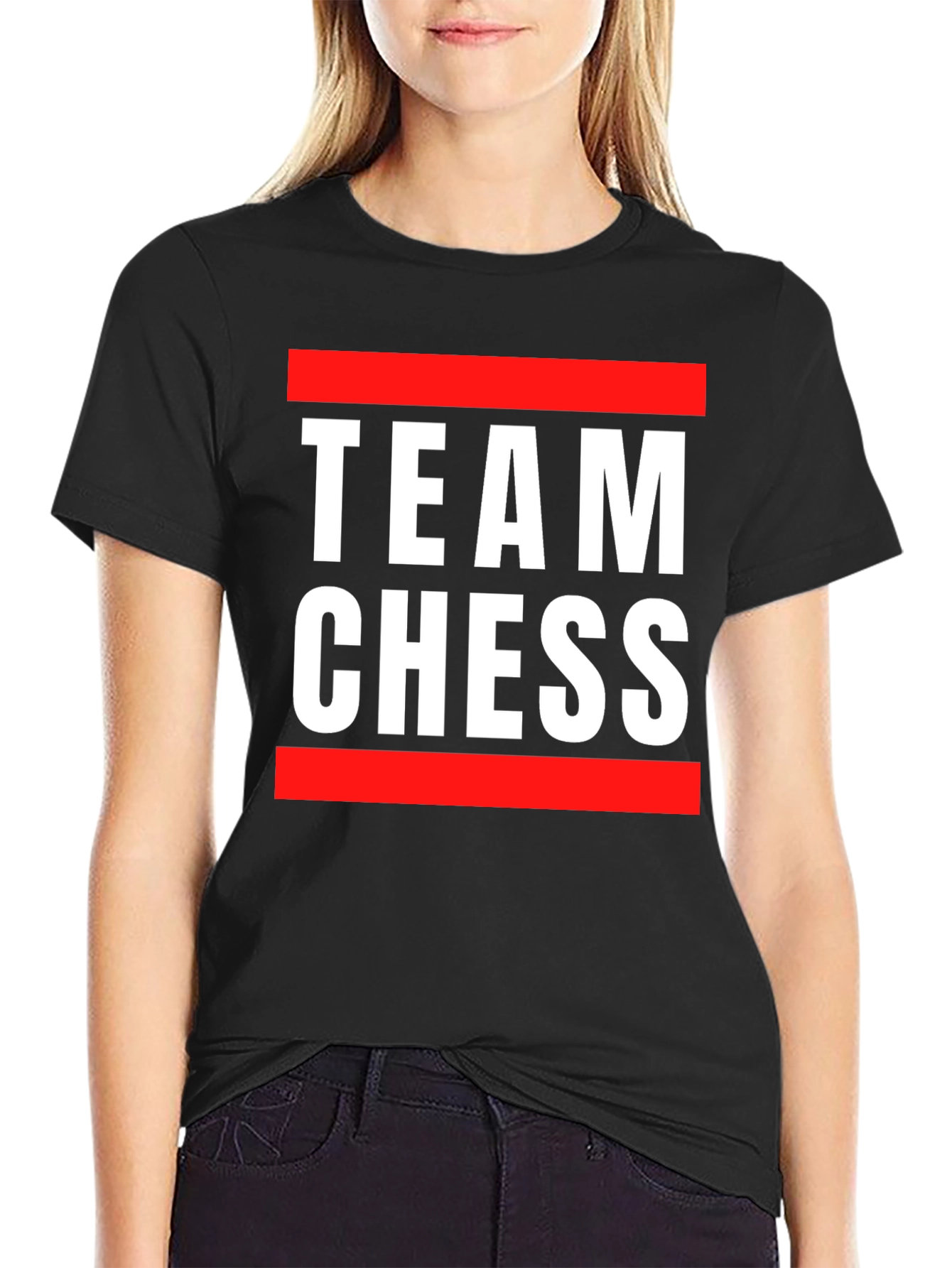 Black Team Chess Graphic Tee - Stylish Black T-Shirt view 2