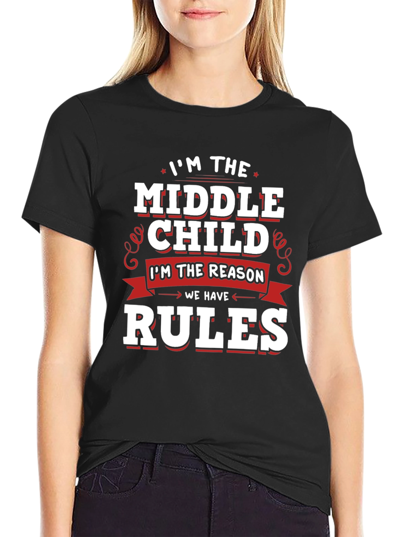 Black Middle Child Reason T-Shirt view 2