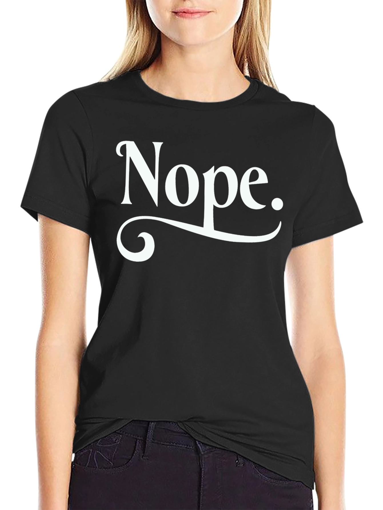 Black Nope T-Shirt - Men's Black Graphic Tee view 2
