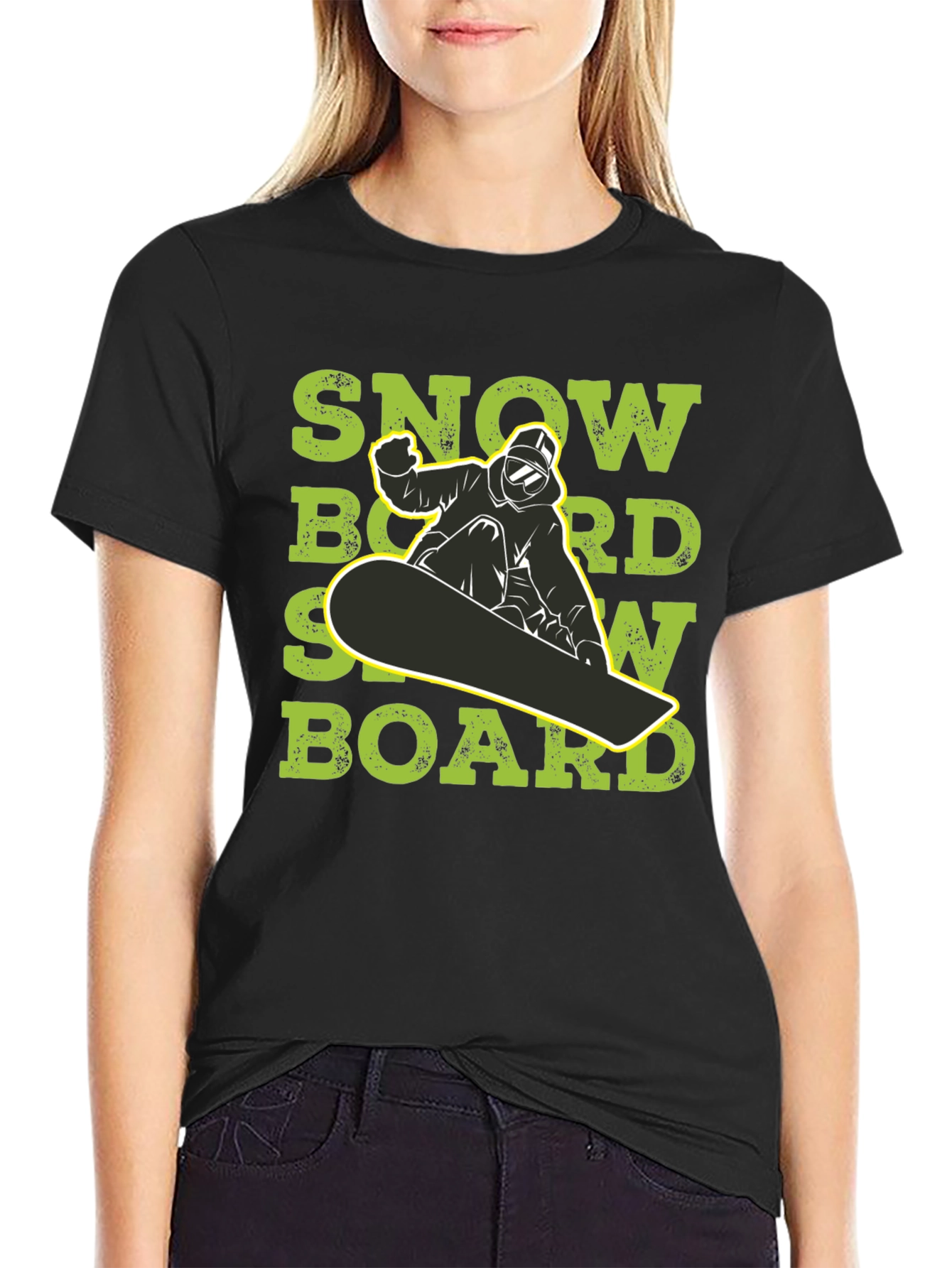 Black Snowboard T-Shirt - Ride in Style view 2