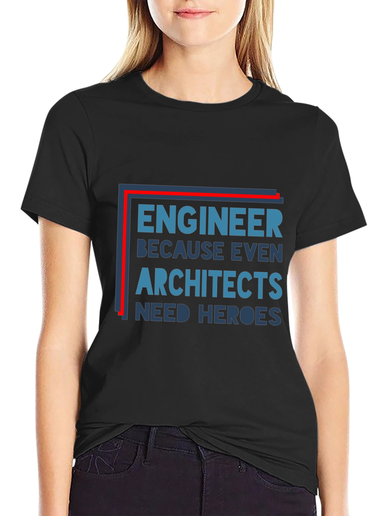 Black Engineer Hero Tee - Architect Appreciation Shirt view 2