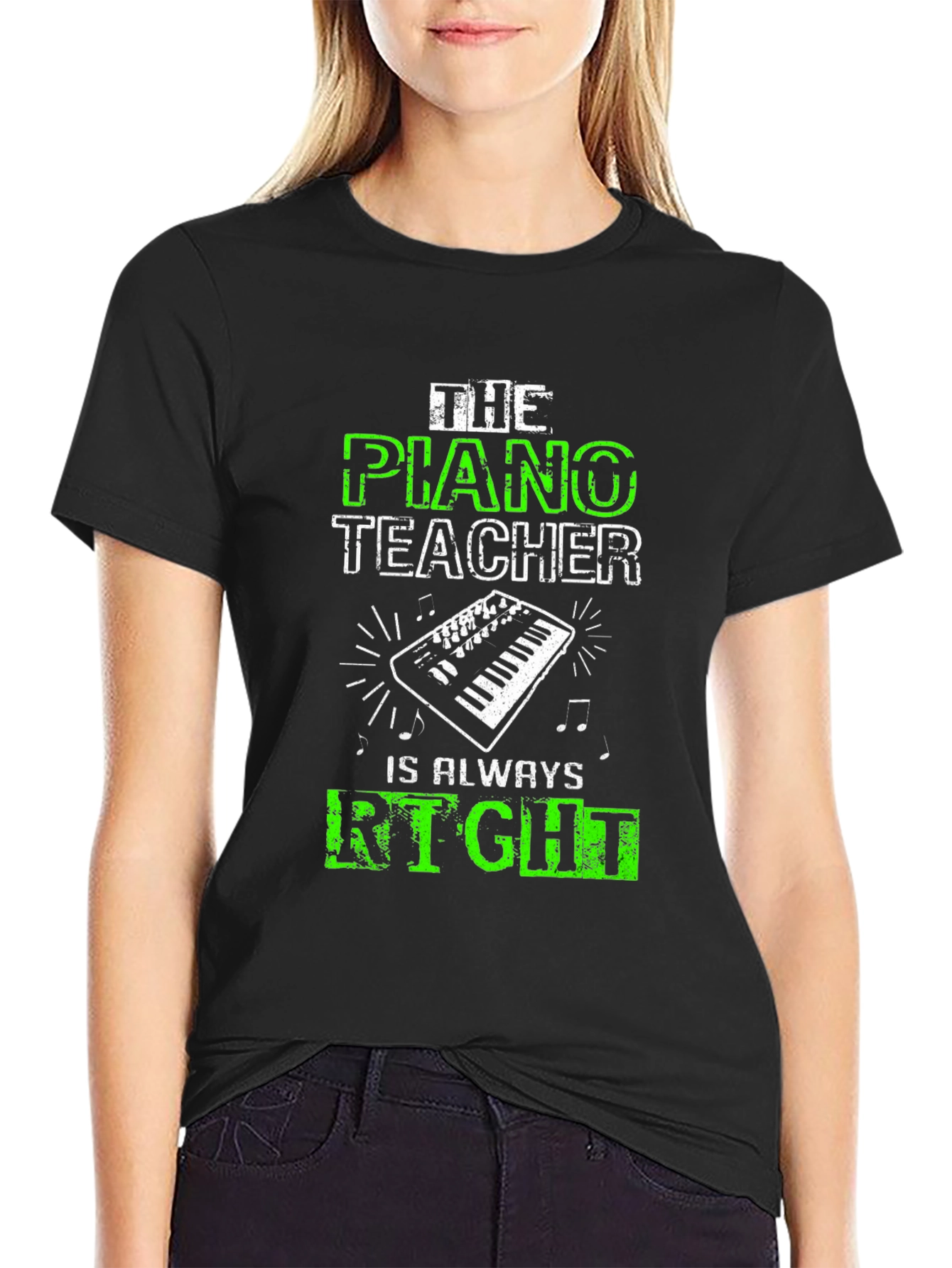 Black Piano Teacher Graphic Tee - Always Right! view 2