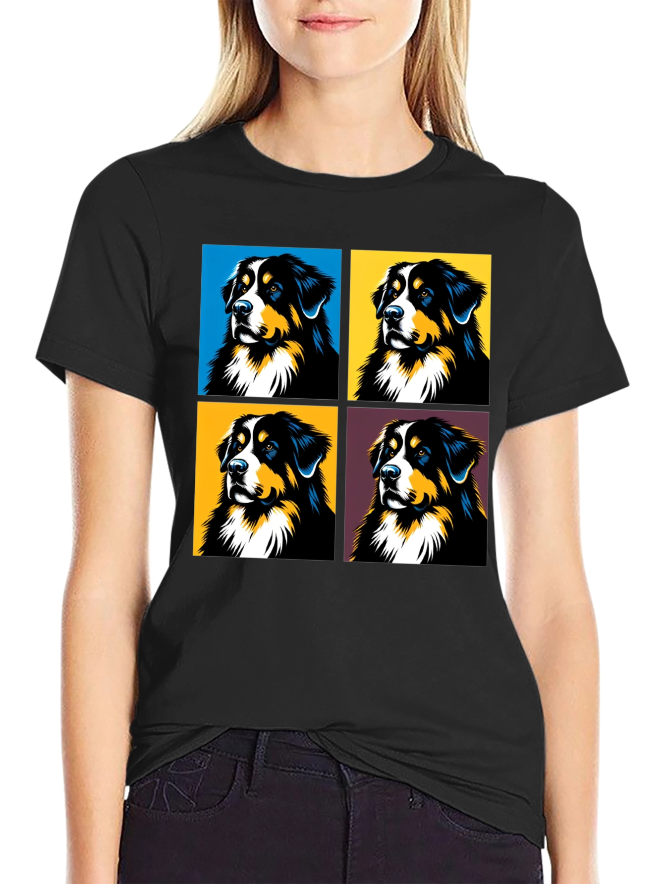 Black Dog Pop Art T-Shirt - Stylish Canine Tee view 2
