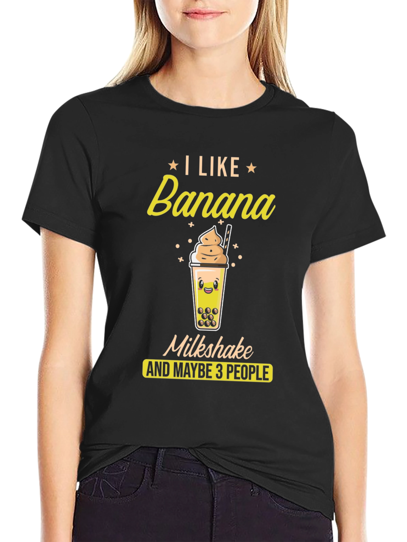Black Banana Milkshake T-Shirt - Funny Graphic Tee view 2