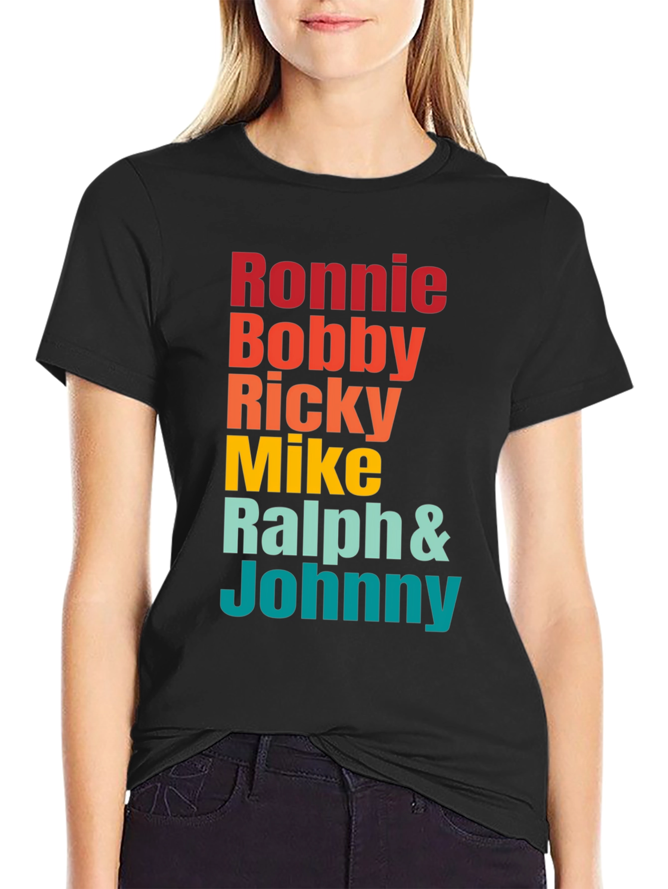 Black Ronnie Bobby Ricky Mike Ralph & Johnny Band Tee view 2