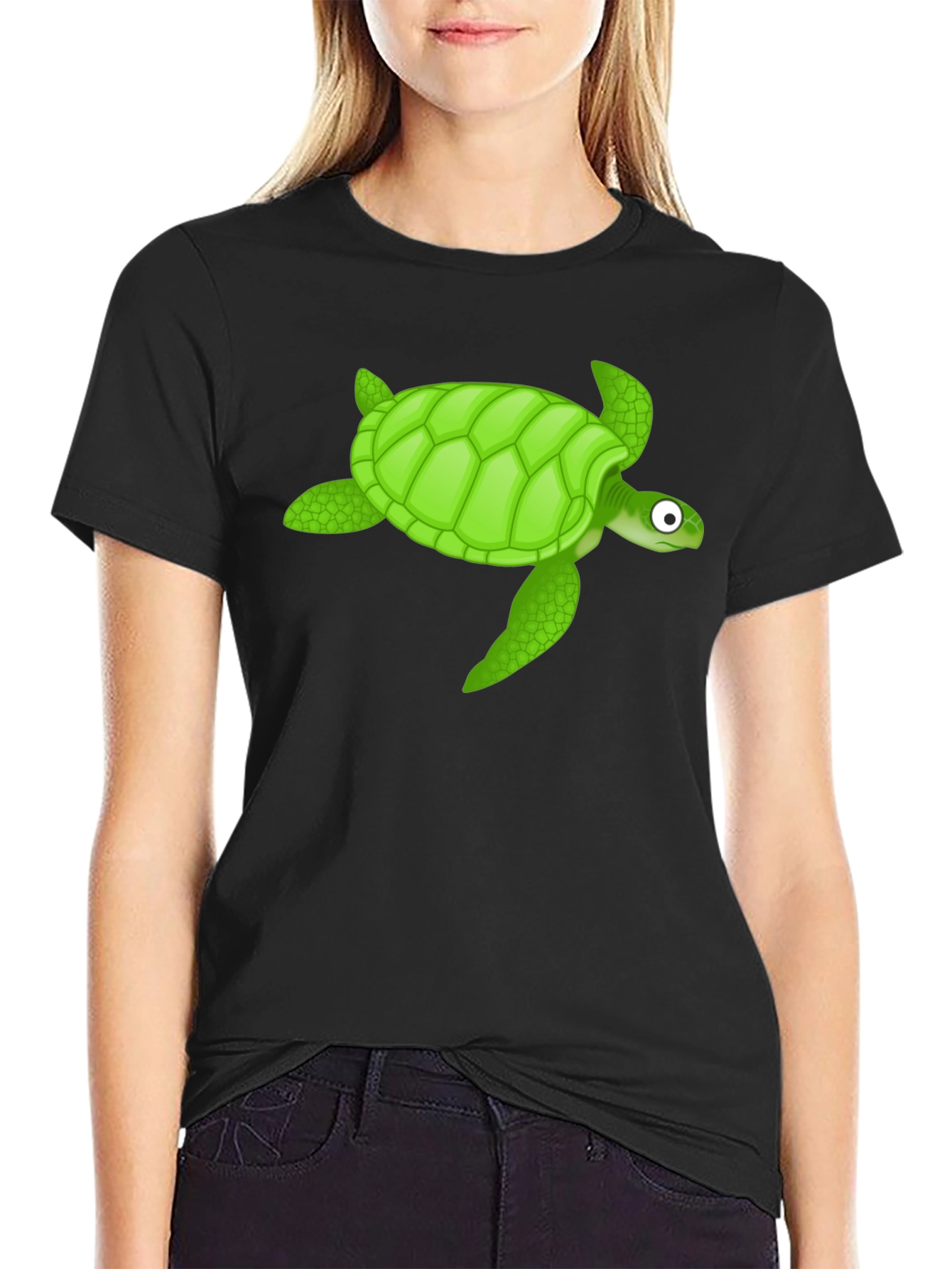 Black Turtle Graphic Black T-Shirt view 2