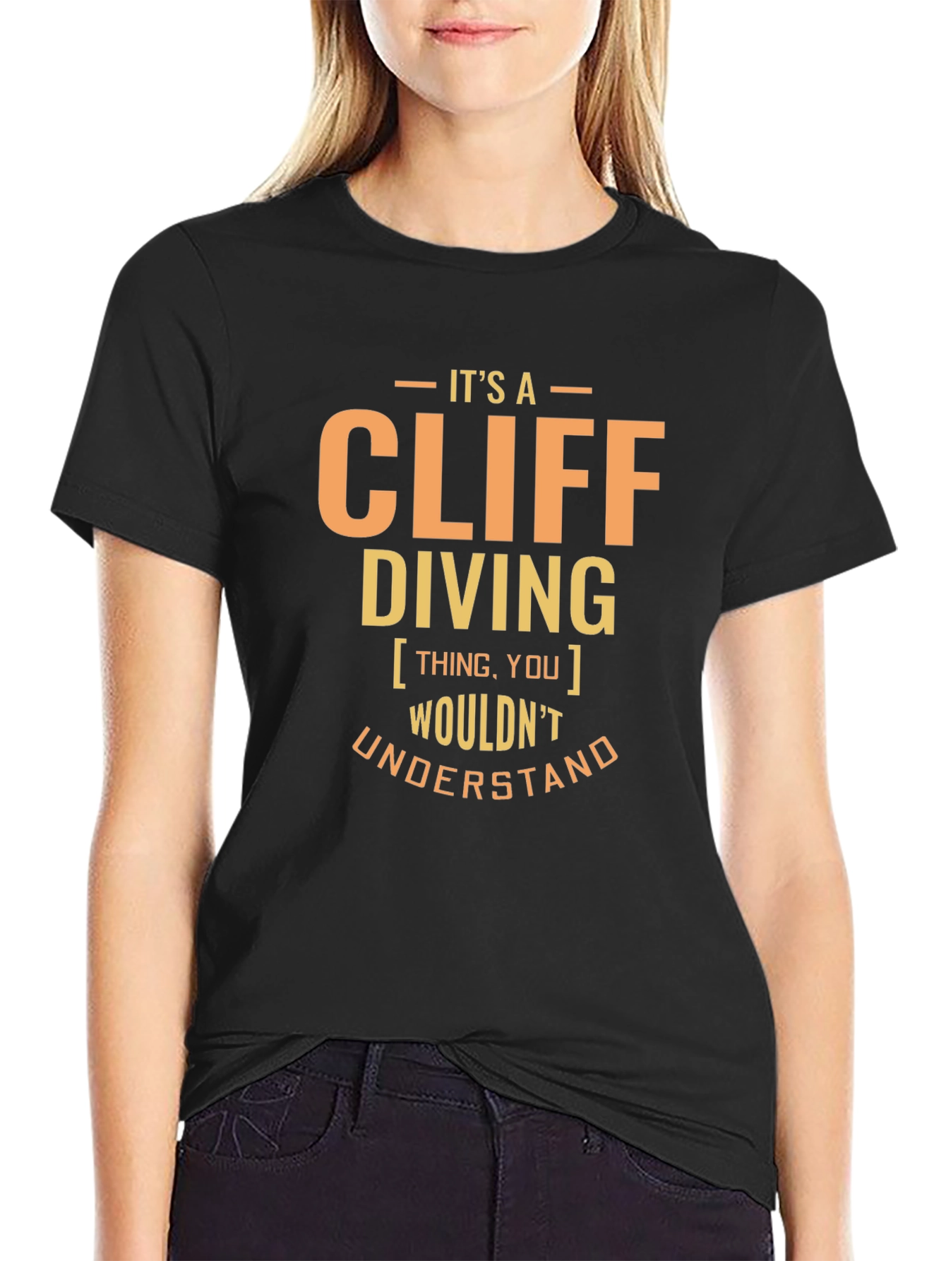 Black It's A Cliff Diving Thing T-Shirt view 2
