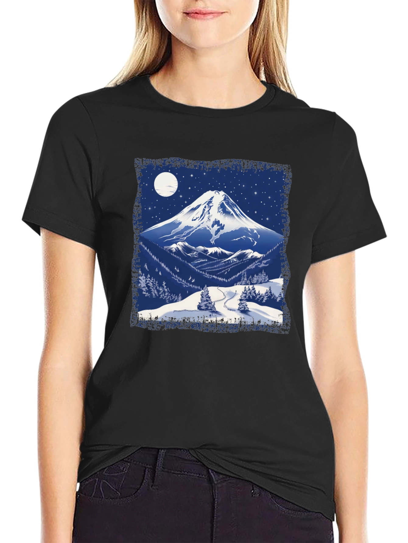 Black Mountain Peak Graphic Tee - Black Unisex view 2