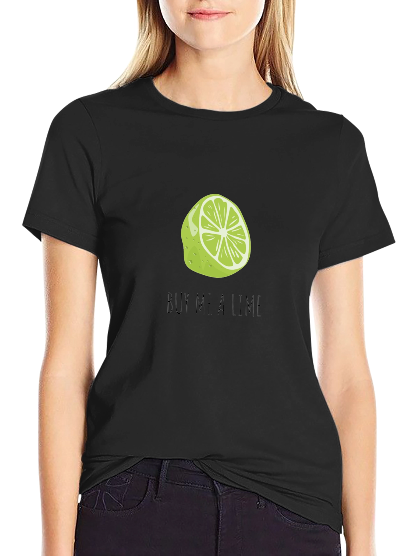Black Buy Me a Lime T-Shirt - Fun & Stylish view 2