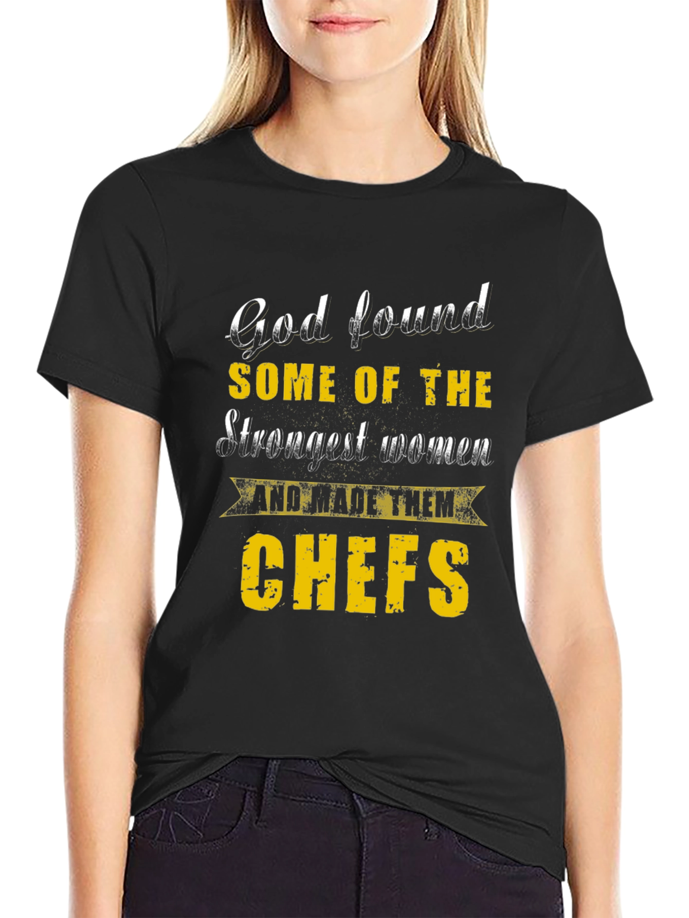Black God Found The Strongest Women Chefs Graphic T-Shirt view 2