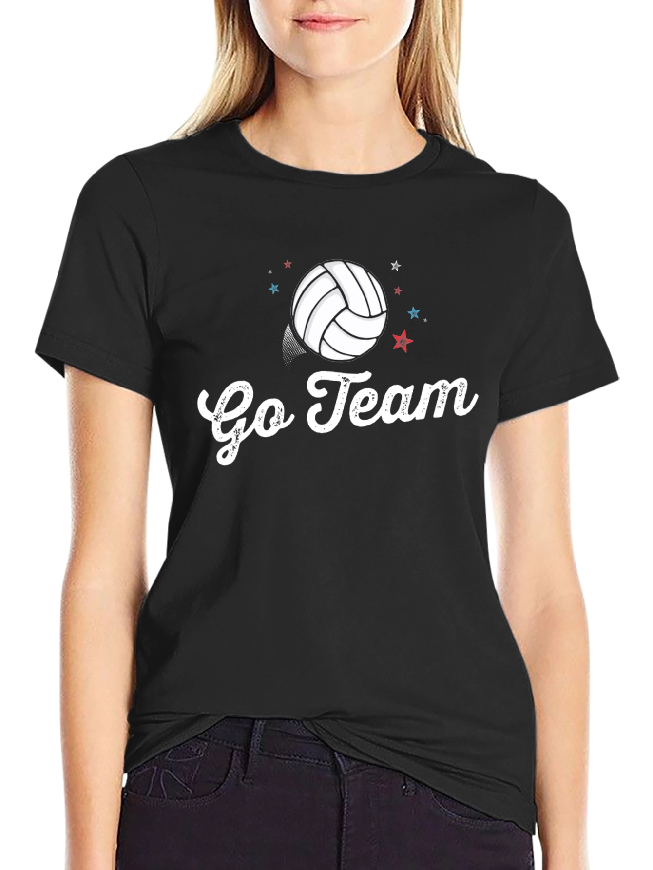 Black Go Team Volleyball Graphic Tee view 2