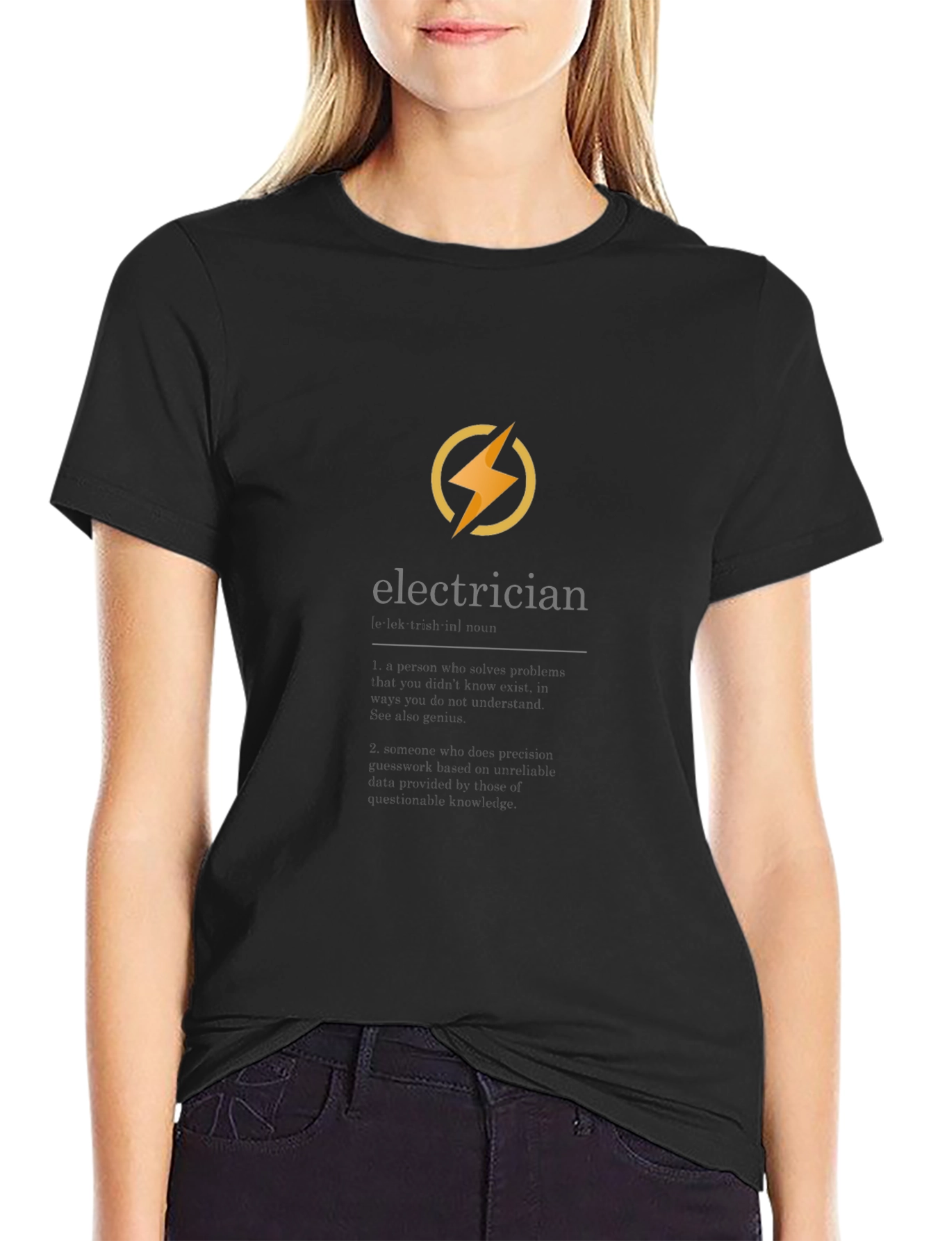 Black Electrician T-Shirt - Premium Quality view 2