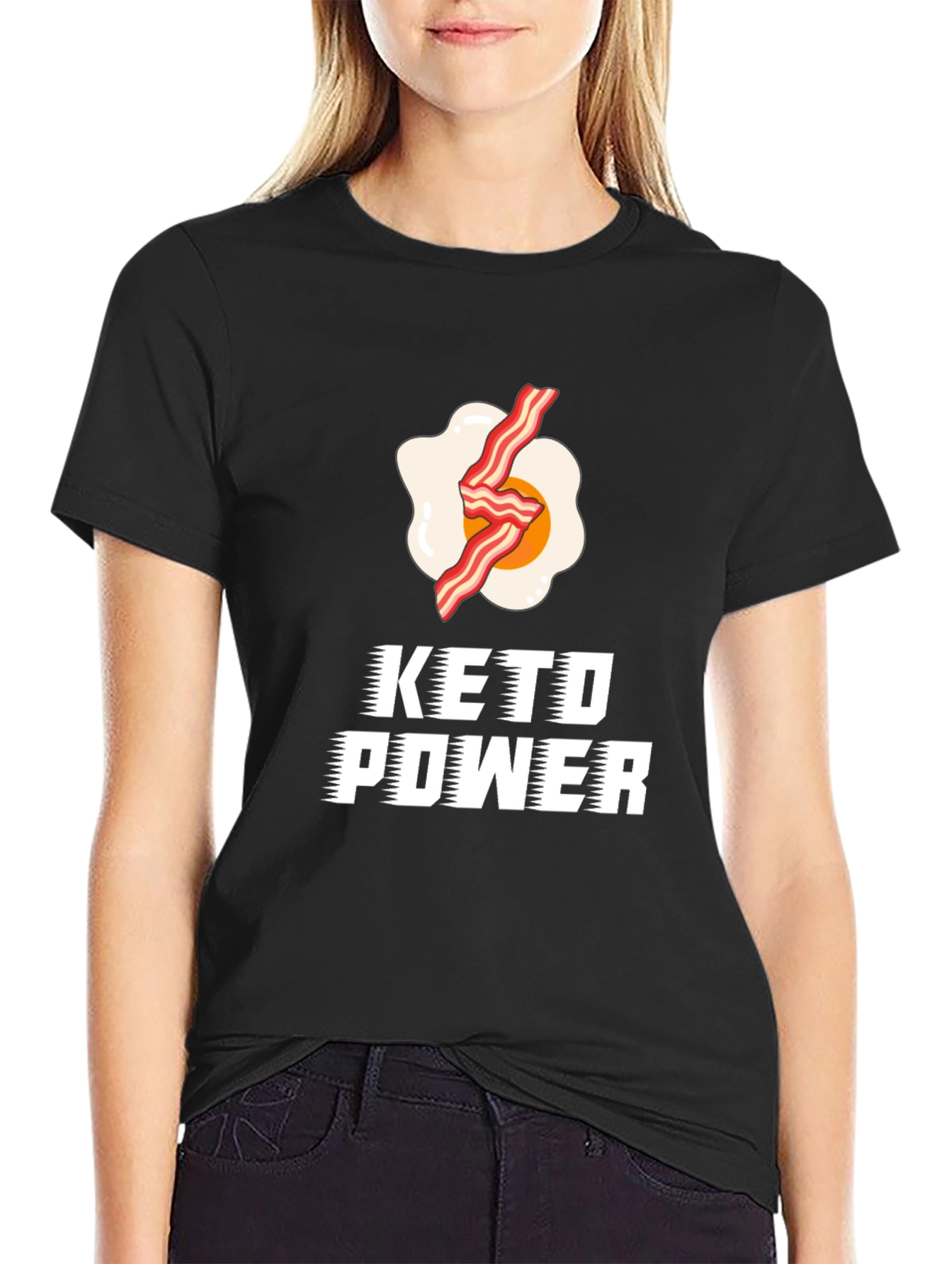 Keto Power T-Shirt: Bacon & Egg Design - 2