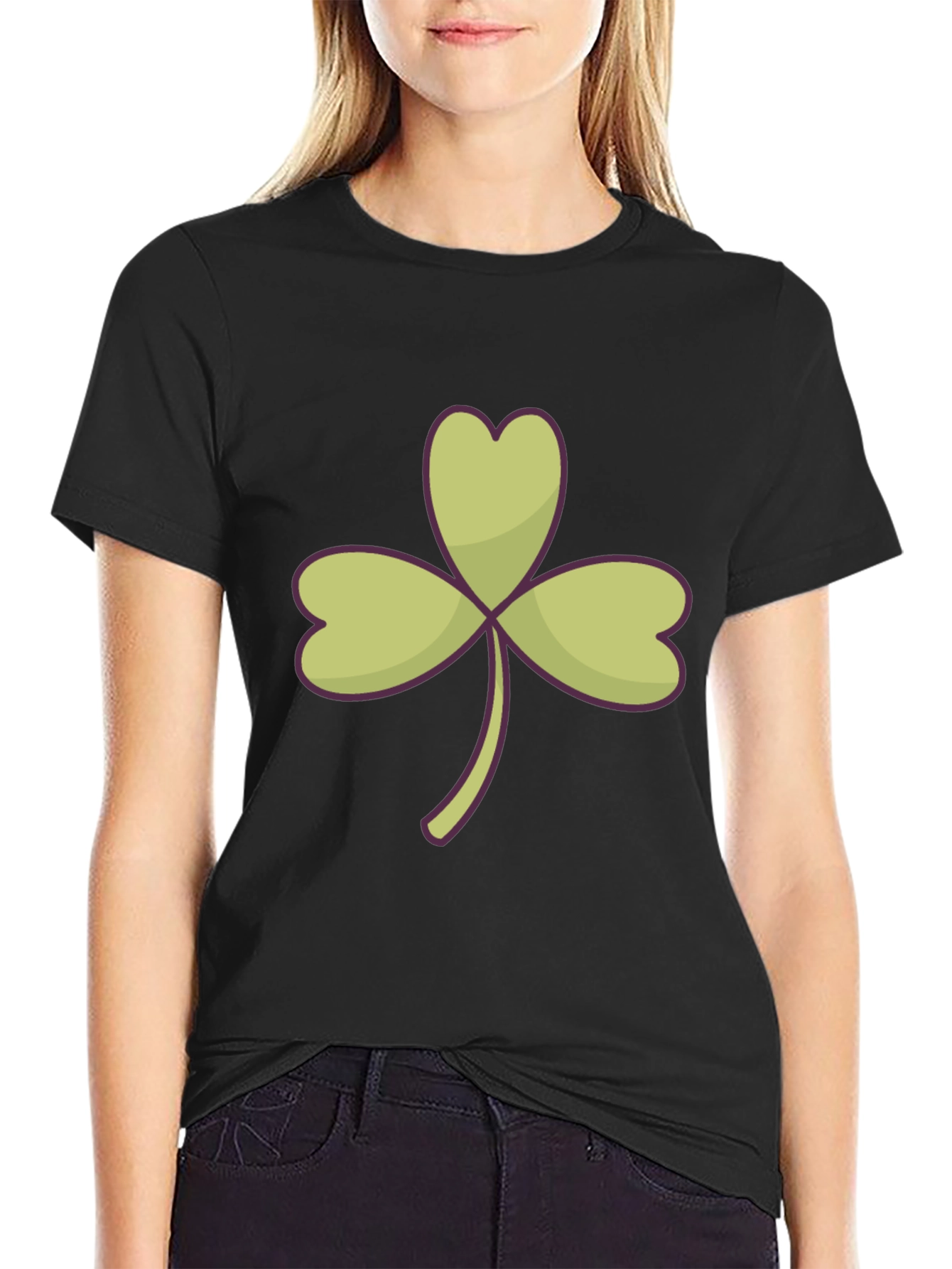 Black Shamrock Graphic Tee - Lucky St. Patrick's Day Shirt view 2
