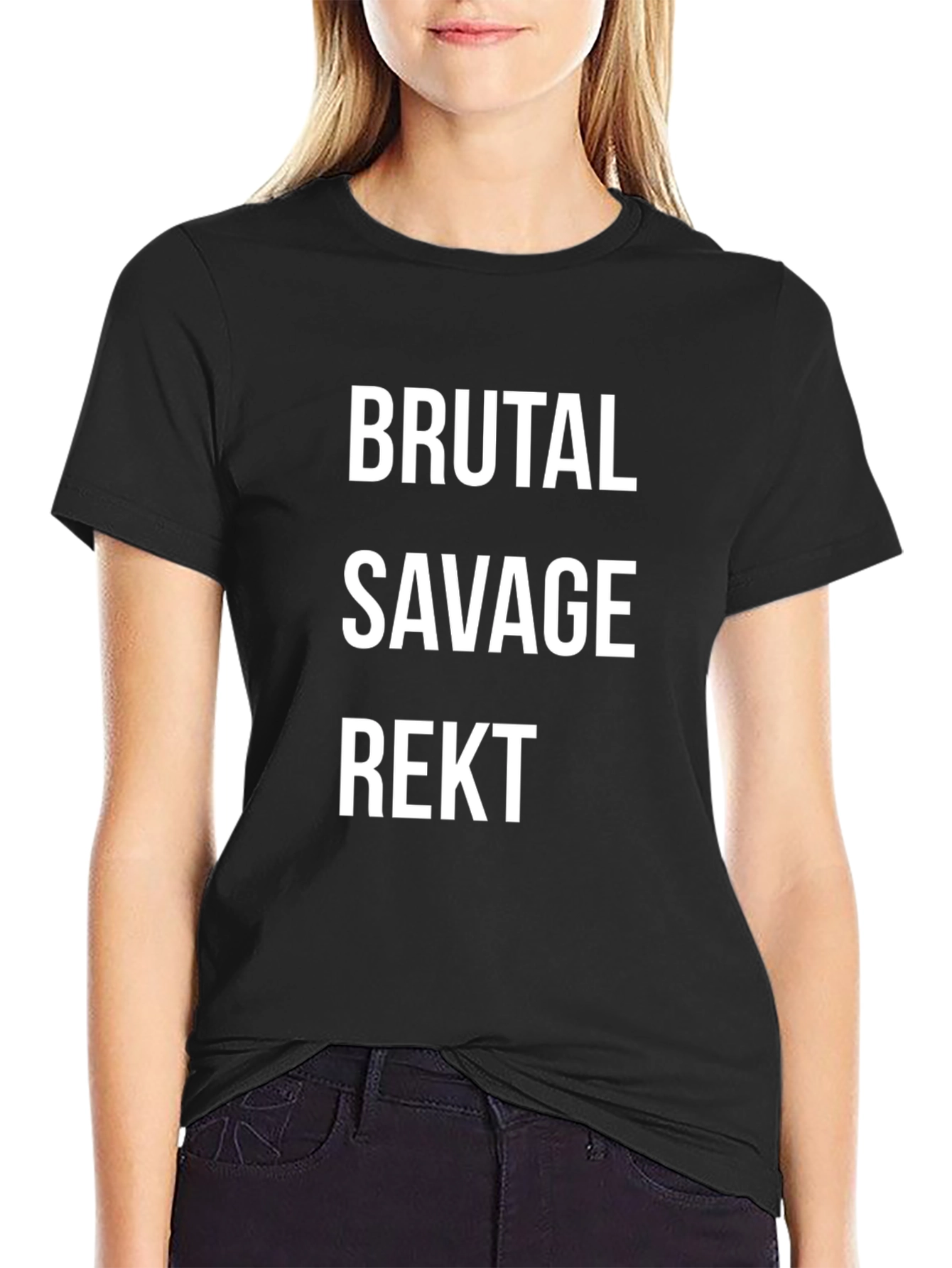 Black Brutal Savage Rekt Graphic T-Shirt view 2