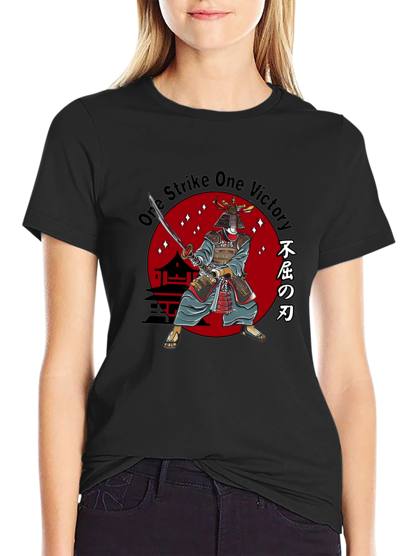 Black Samurai One Strike Victory Graphic Tee view 2