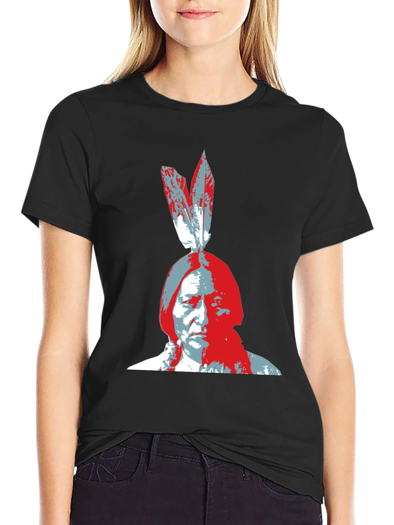 Black Native American Chief Graphic Tee view 2