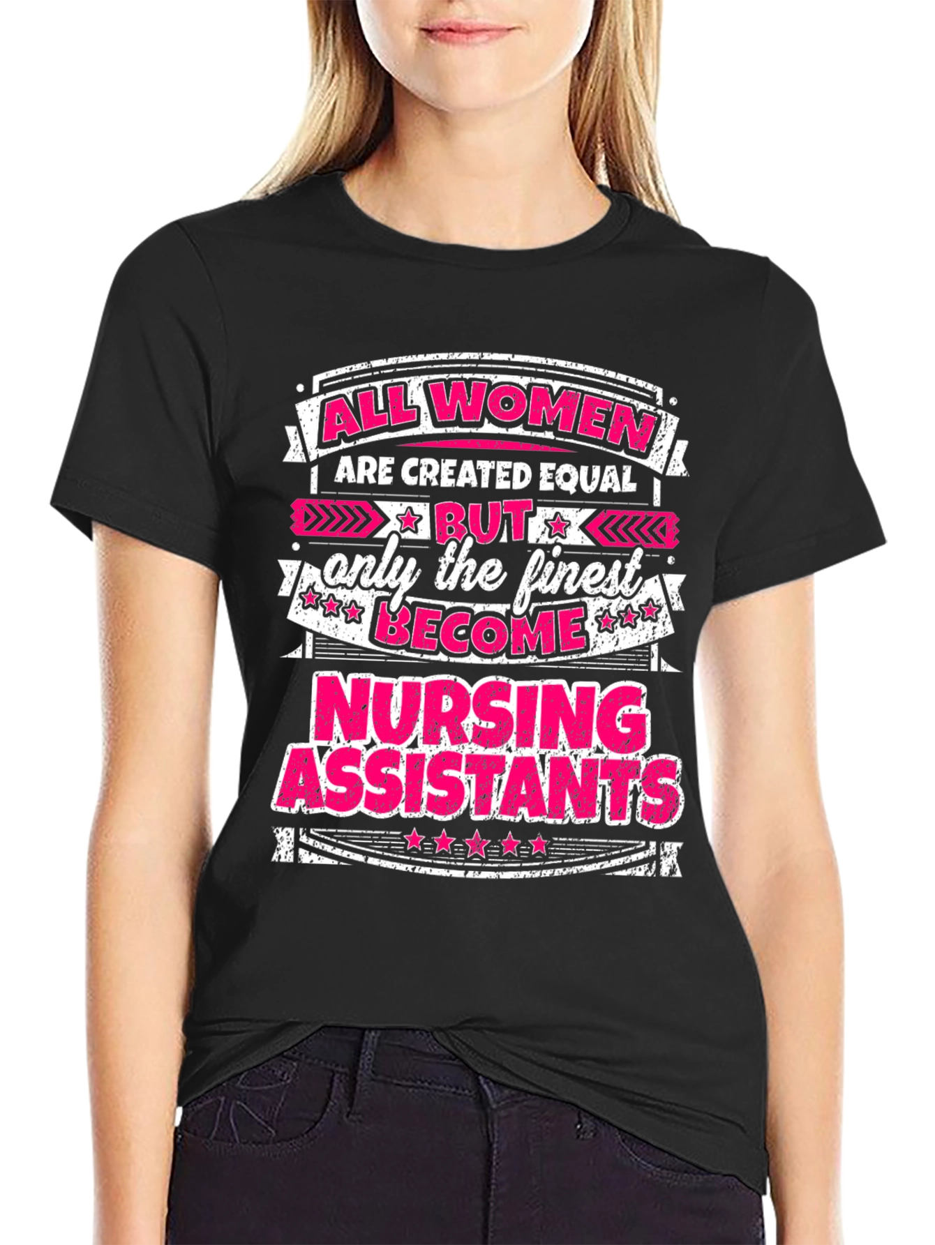 Black Nursing Assistant T-Shirt - All Women Are Created Equal Tee view 2