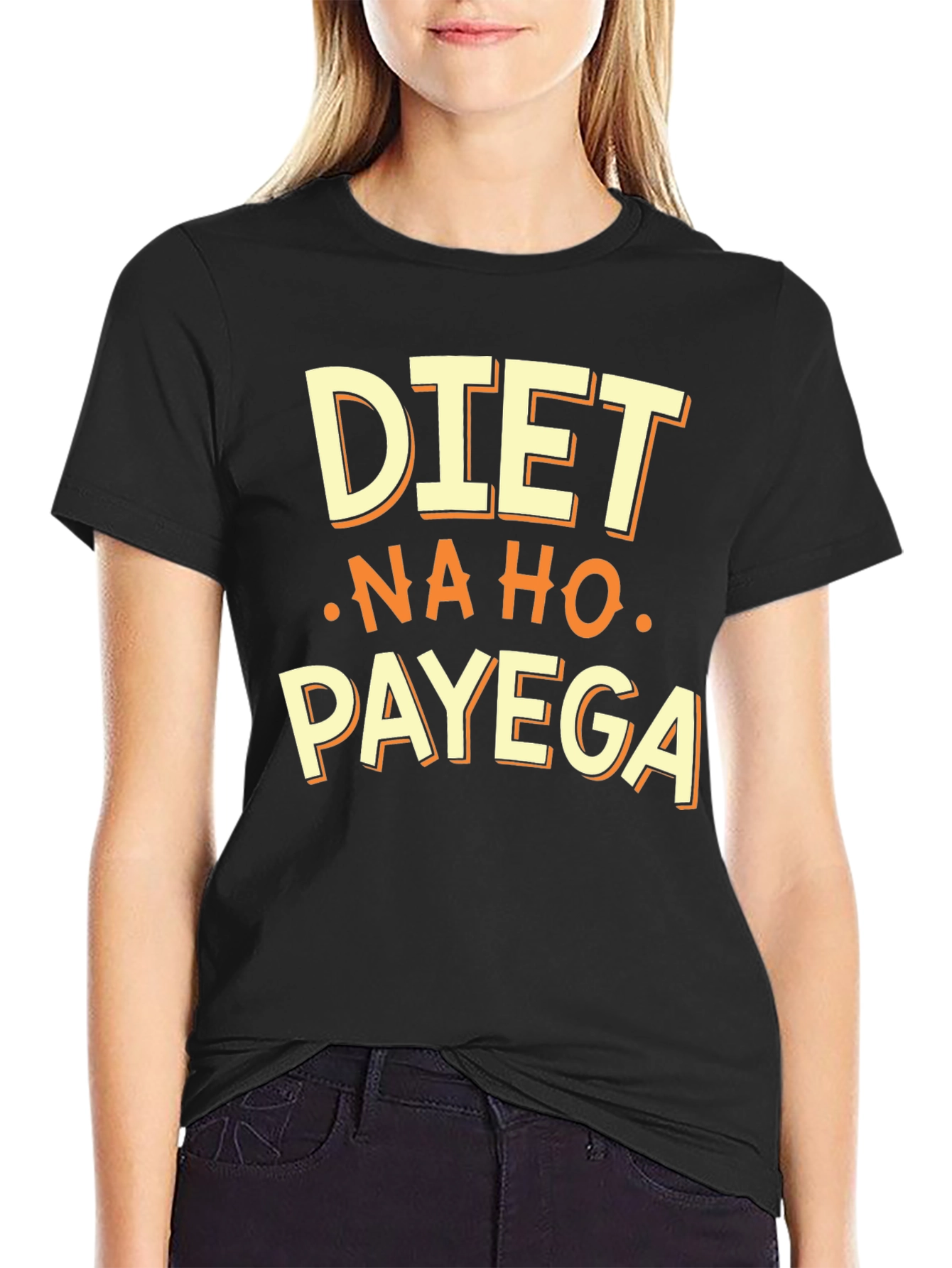 Black Diet Nahi Ho Payega Funny T-Shirt view 2