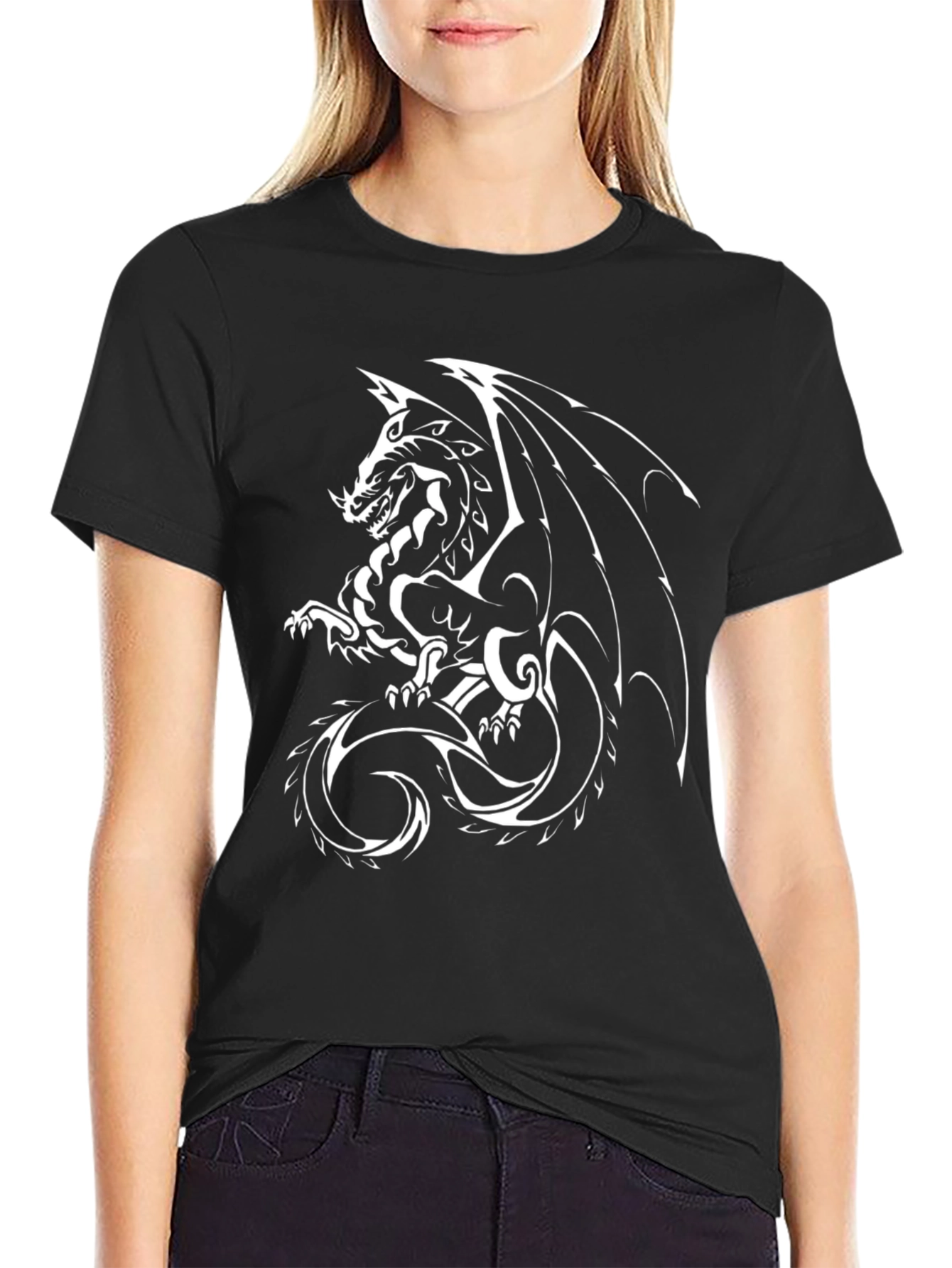 Black Dragon Graphic Tee - Black Cotton Blend view 2