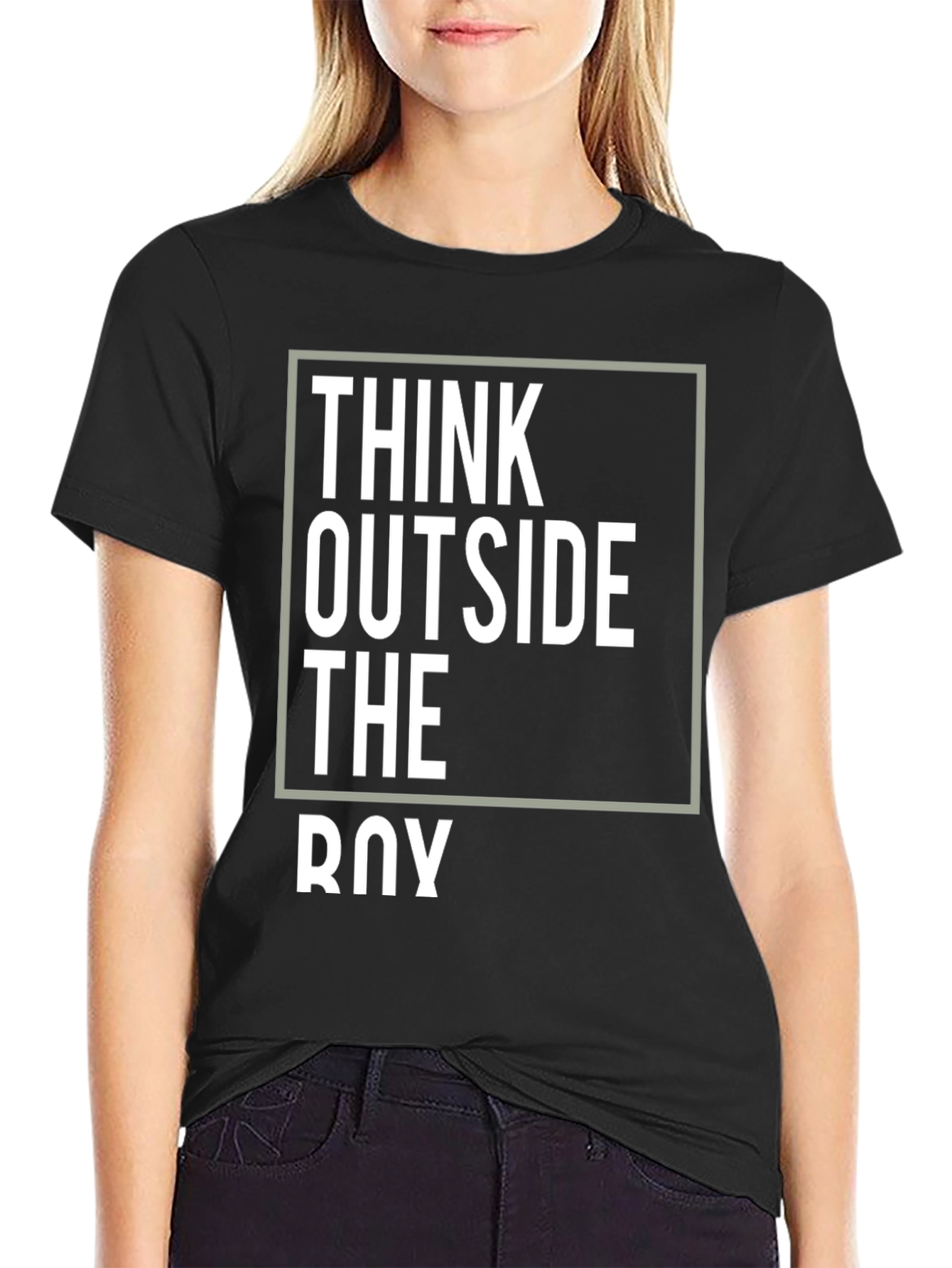 Black Think Outside the Box Graphic Tee - Men's Black T-Shirt view 2