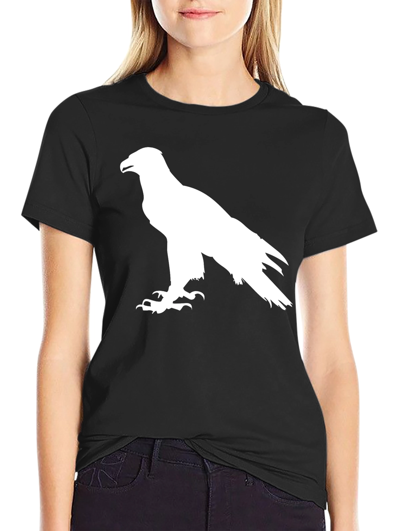 Black Eagle Silhouette Graphic Tee - Black view 2