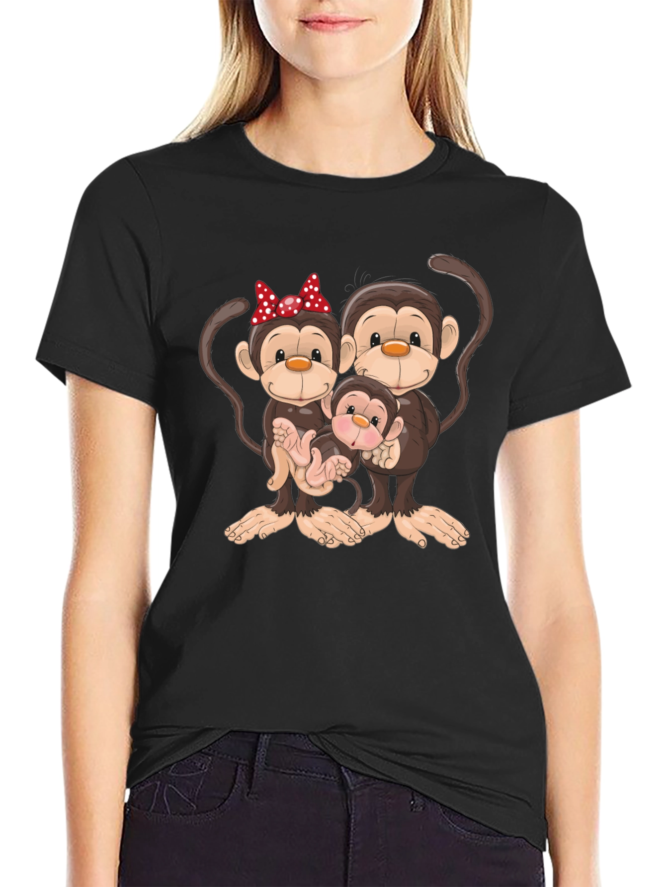 Black Monkey Family Graphic Tee view 2
