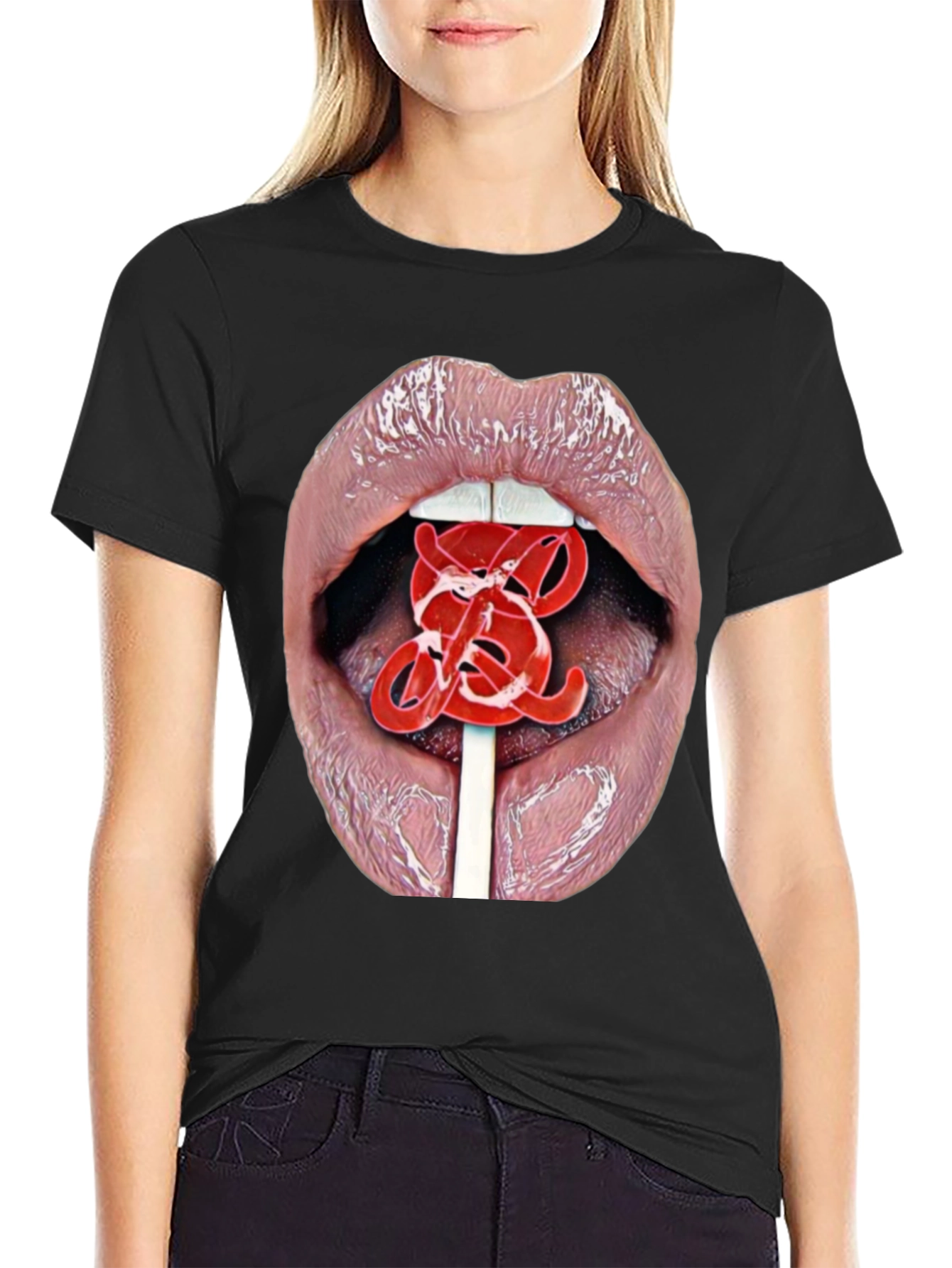Black Lips Lollipop Graphic Tee - Bold & Edgy view 2