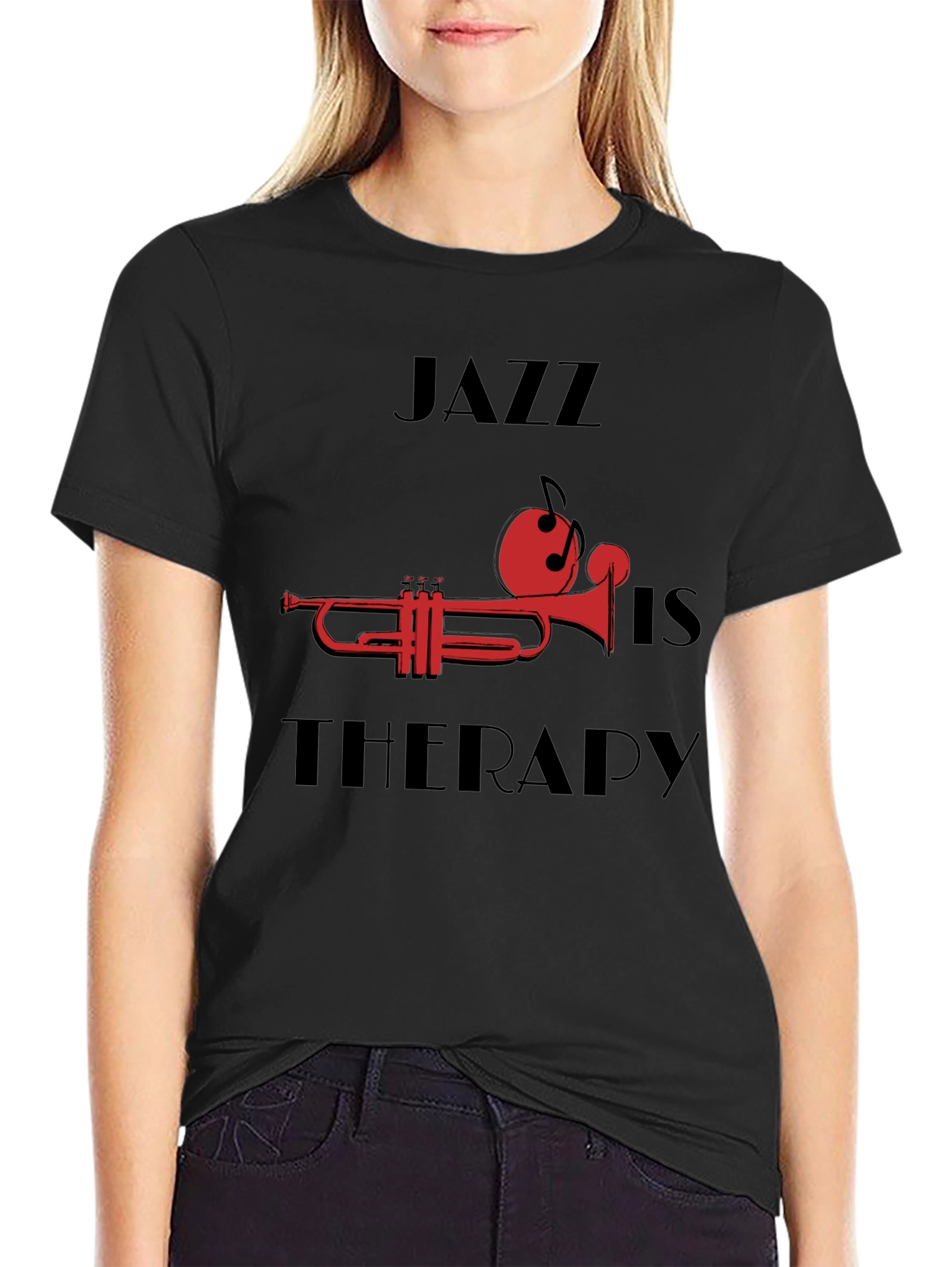Black Jazz is Therapy T-Shirt view 2