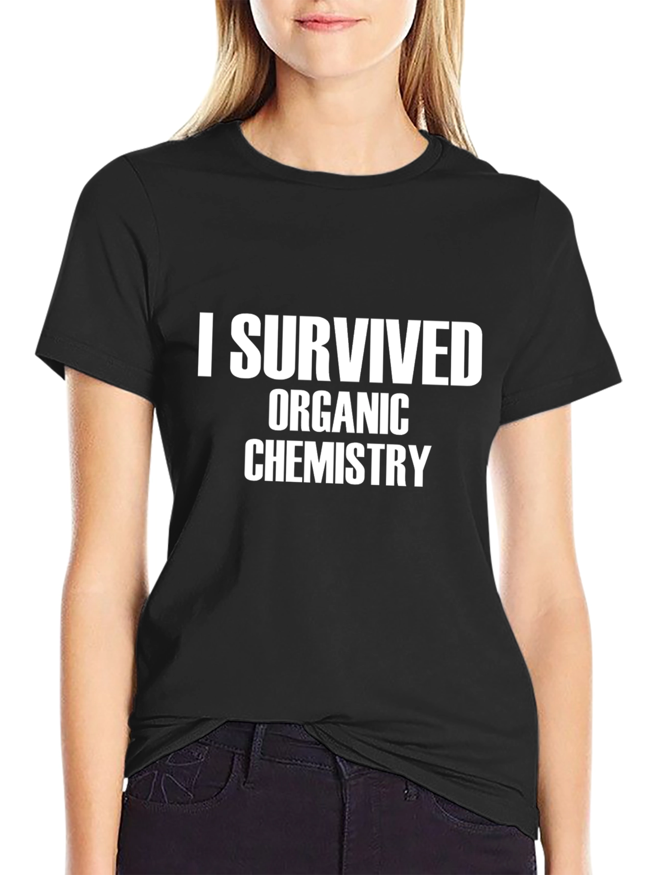Black I Survived Organic Chemistry T-Shirt view 2