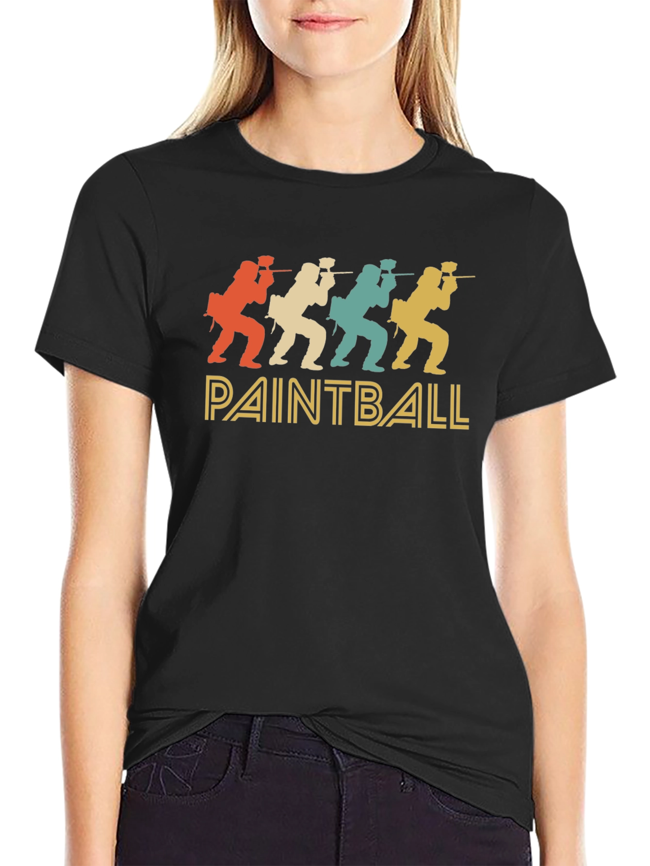 Black Retro Paintball T-Shirt view 2