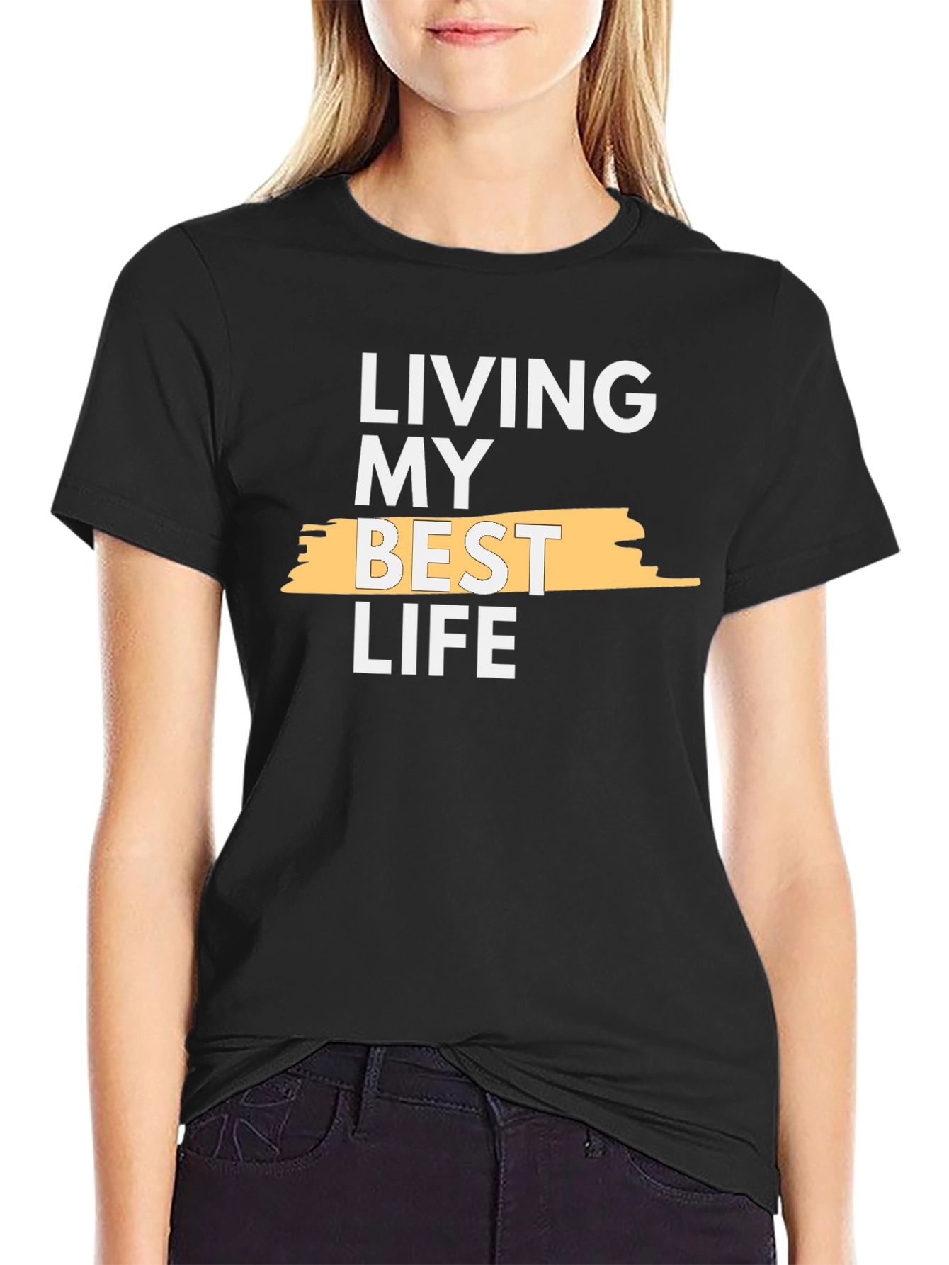Black Living My Best Life Graphic T-Shirt view 2