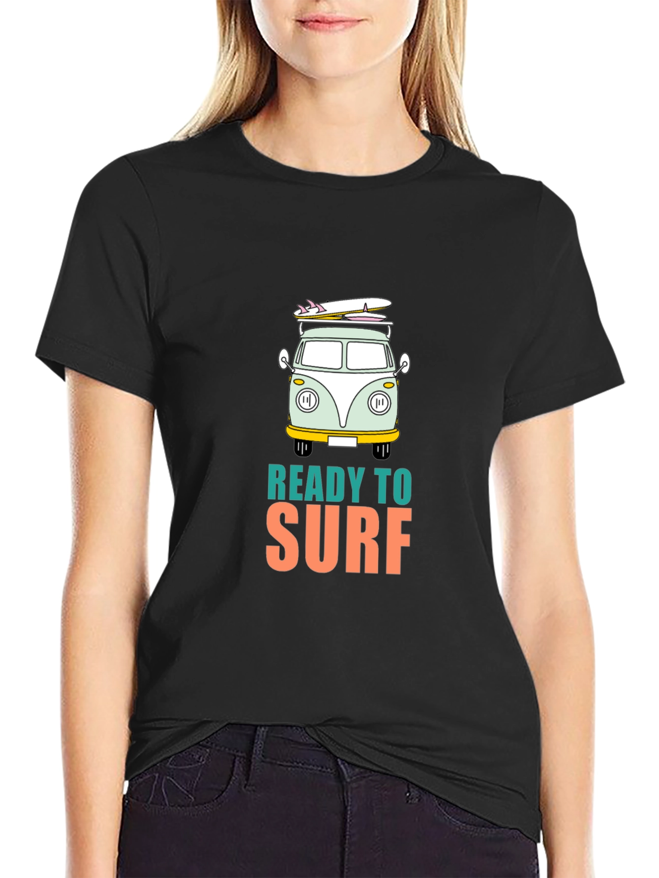 Black Ready To Surf Graphic Tee view 2