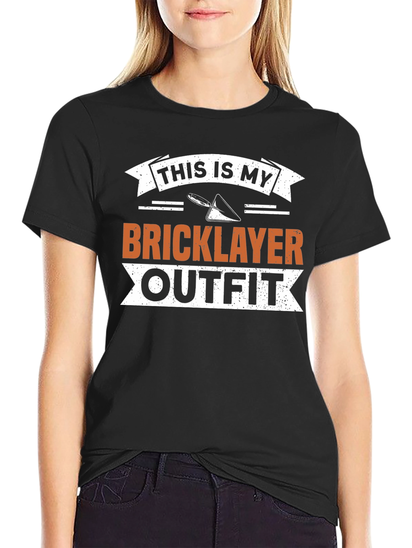 Black Bricklayer Outfit T-Shirt - Funny Construction Worker Tee view 2