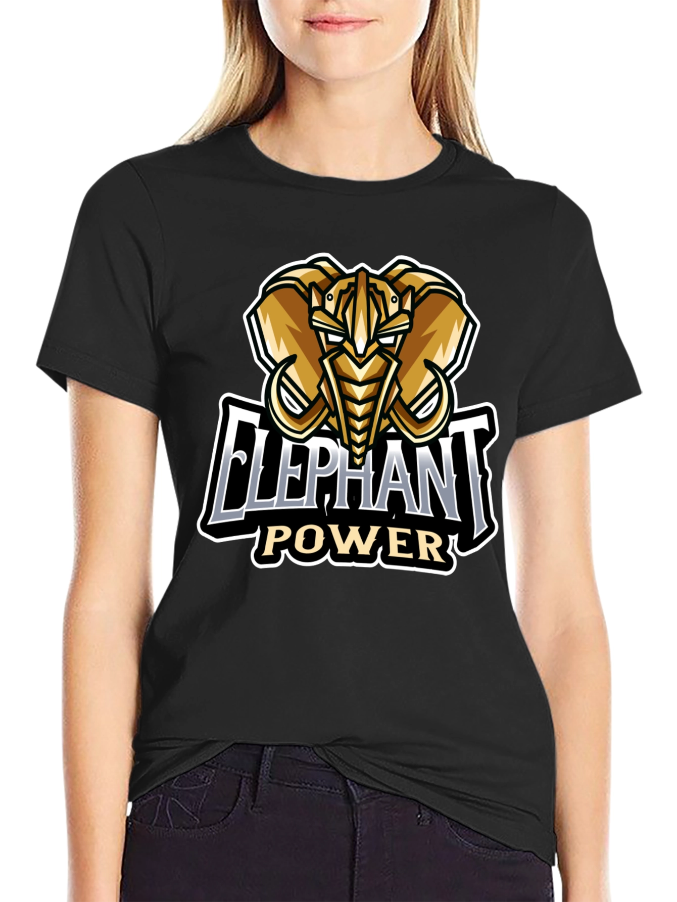 Black Elephant Power Graphic T-Shirt view 2