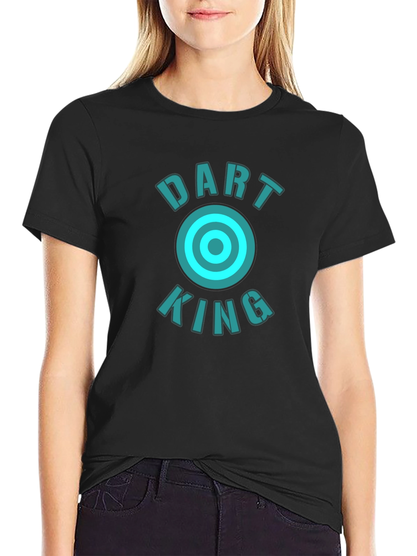 Black Dart King Graphic T-Shirt - Cool Design view 2