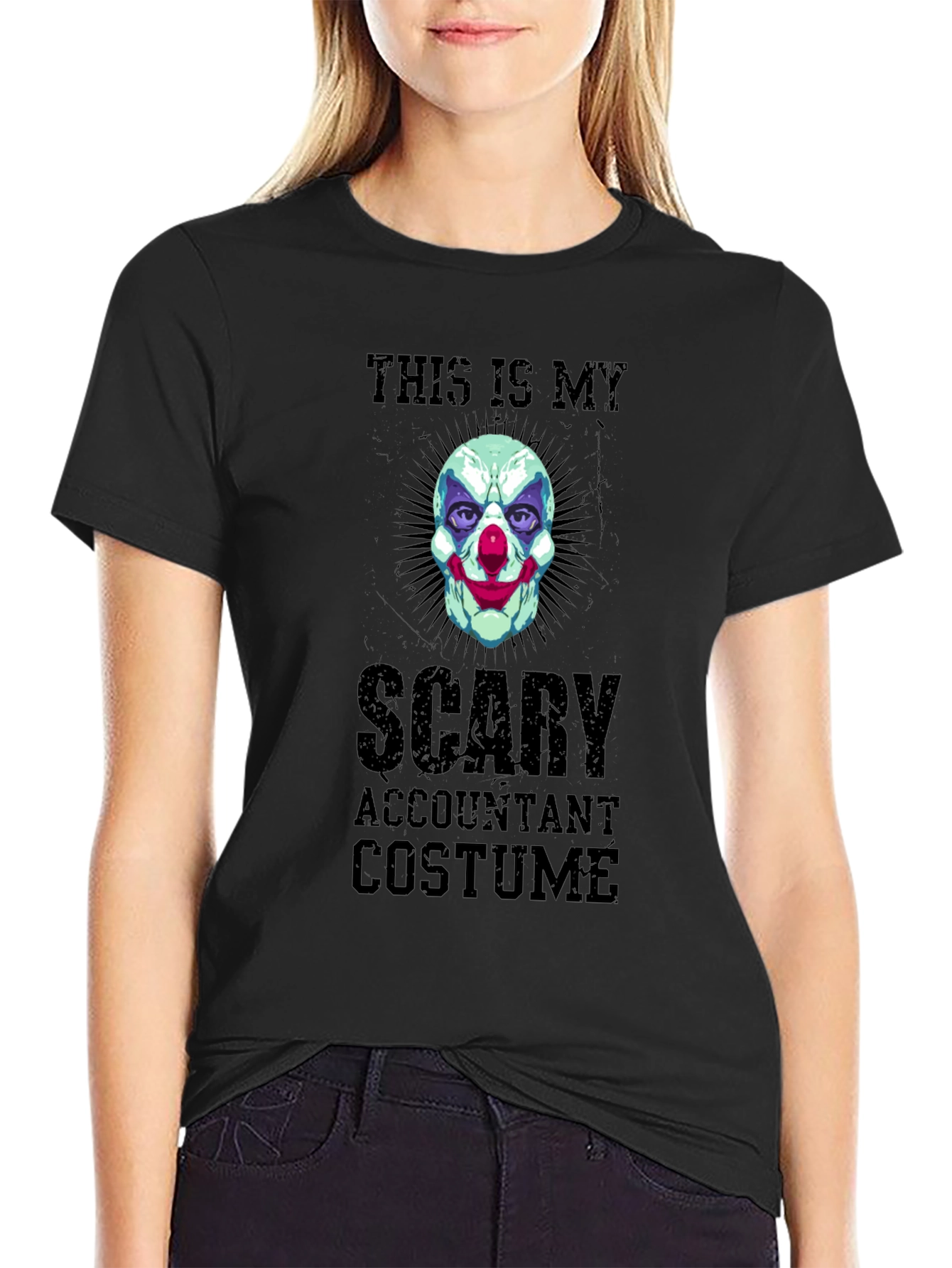 Black Scary Accountant Costume T-Shirt view 2