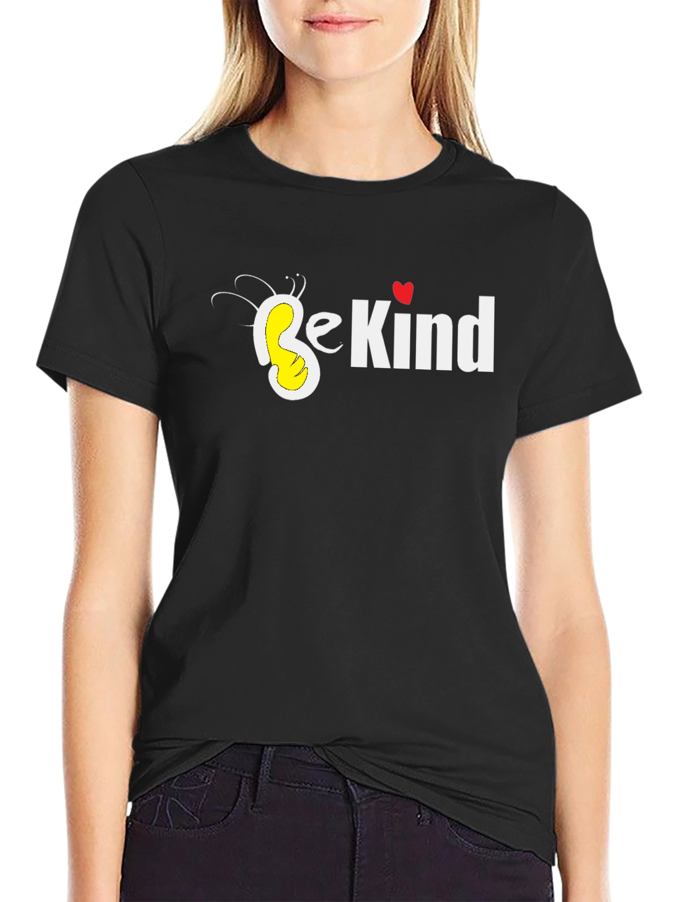 Black Be Kind Bee Heart Black T-Shirt view 2