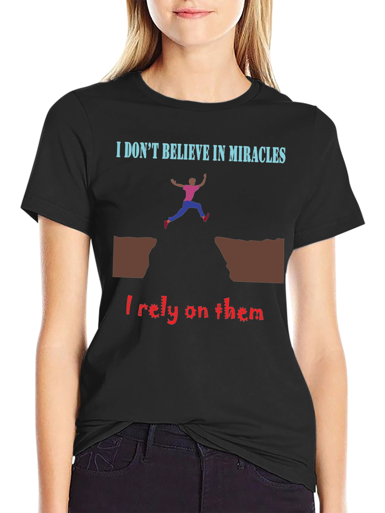 Black Miracle Reliance T-Shirt - Bold Statement Tee view 2