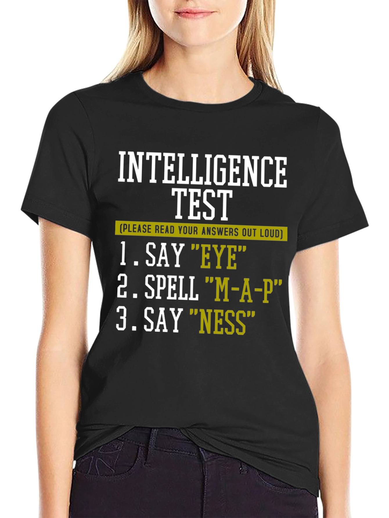 Black Intelligence Test Humor Tee view 2